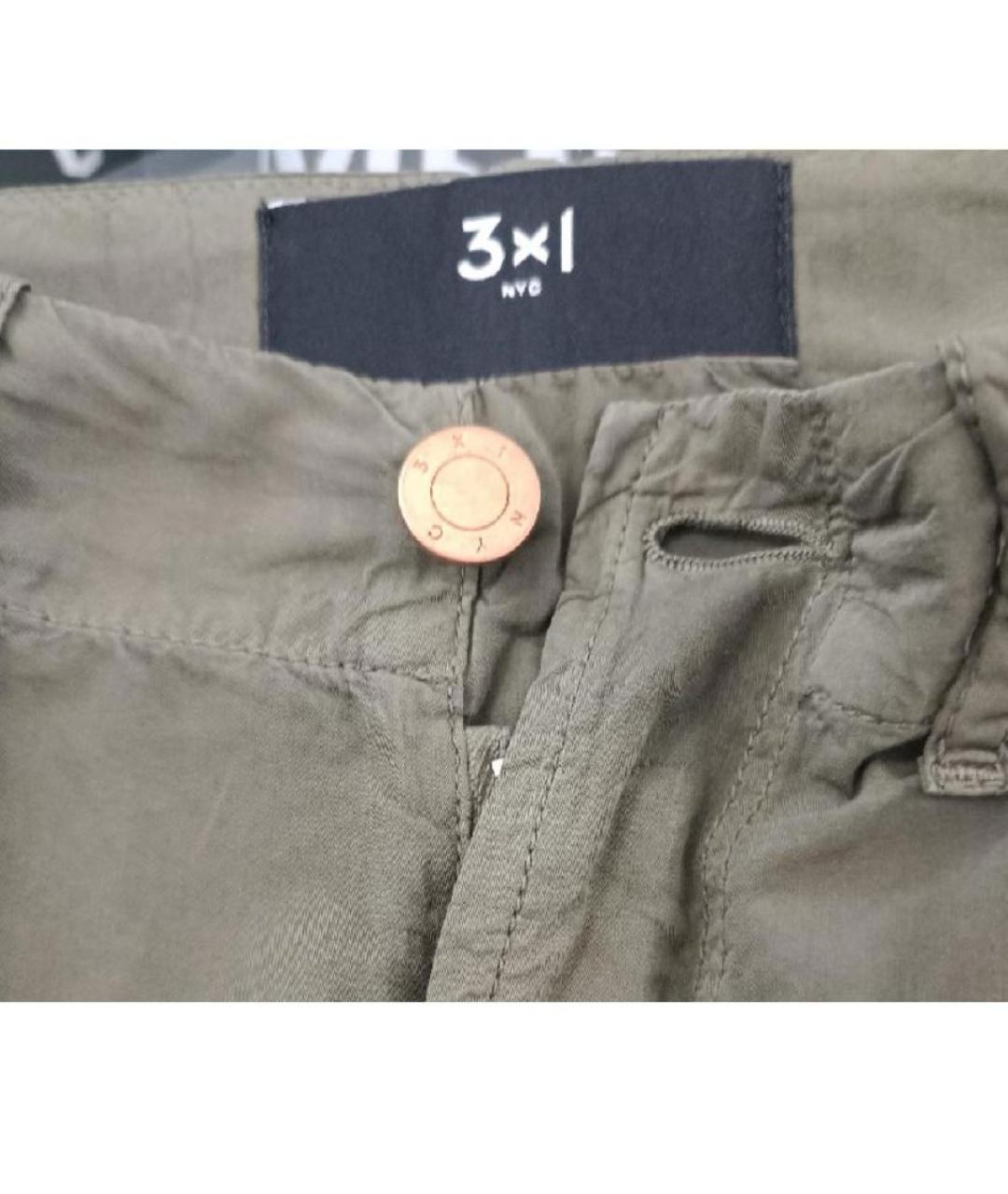 3X1 Хаки хлопковые брюки широкие, фото 4