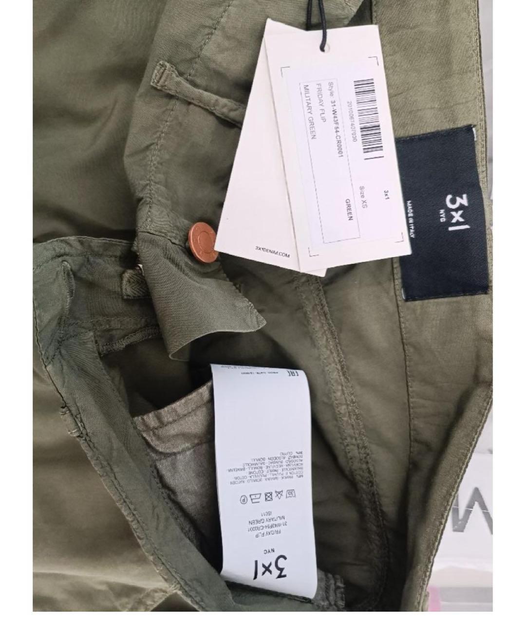 3X1 Хаки хлопковые брюки широкие, фото 3