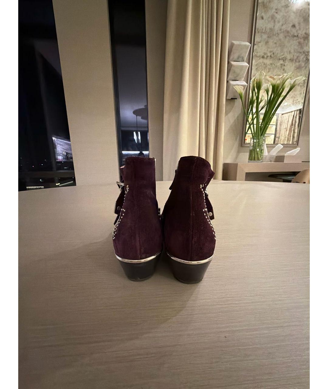 CHLOE Фиолетовые замшевые ботильоны, фото 3
