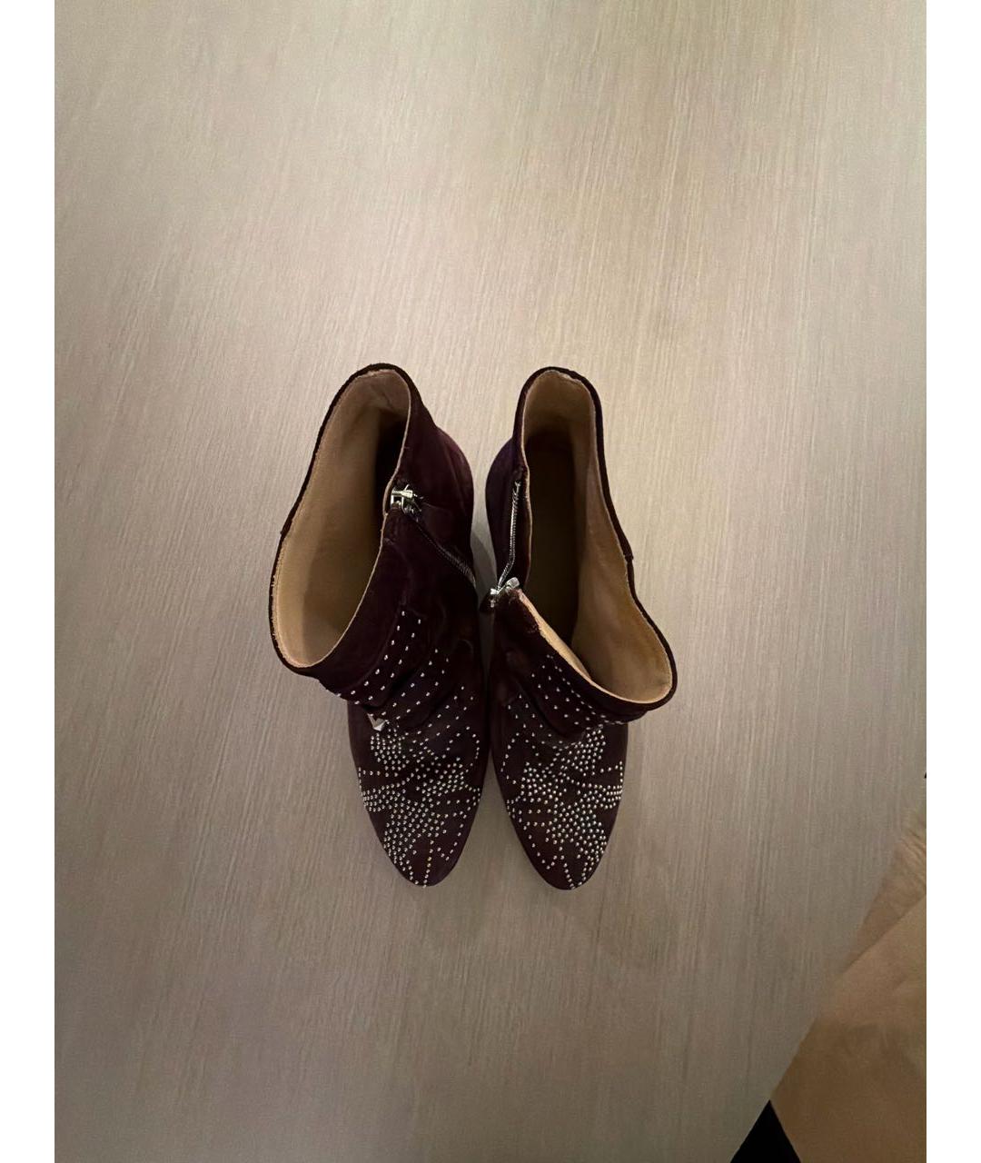 CHLOE Фиолетовые замшевые ботильоны, фото 4