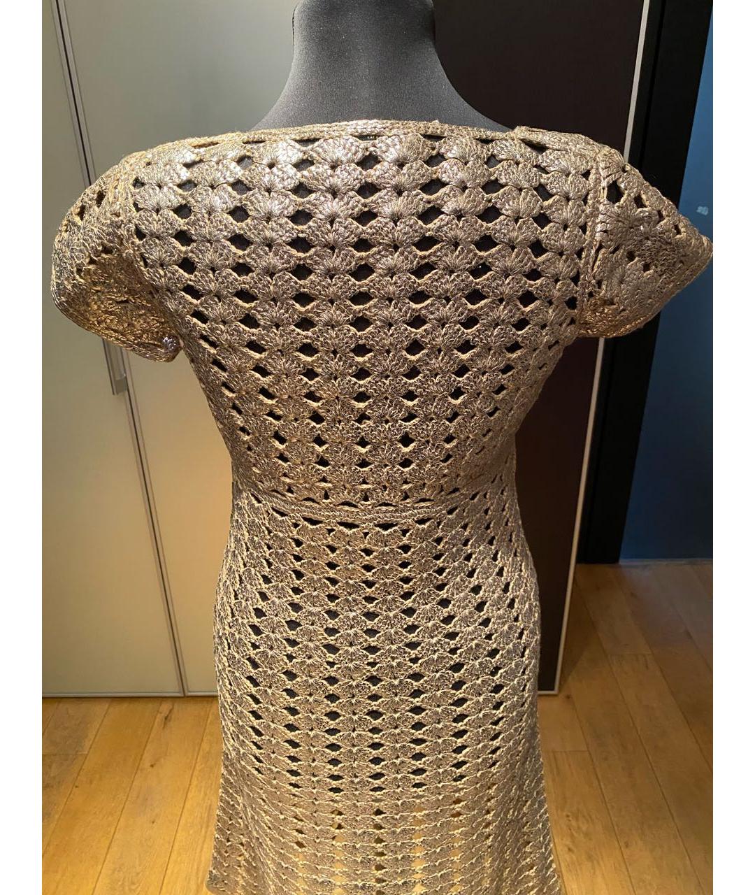 PRADA Золотое шерстяное платье, фото 7