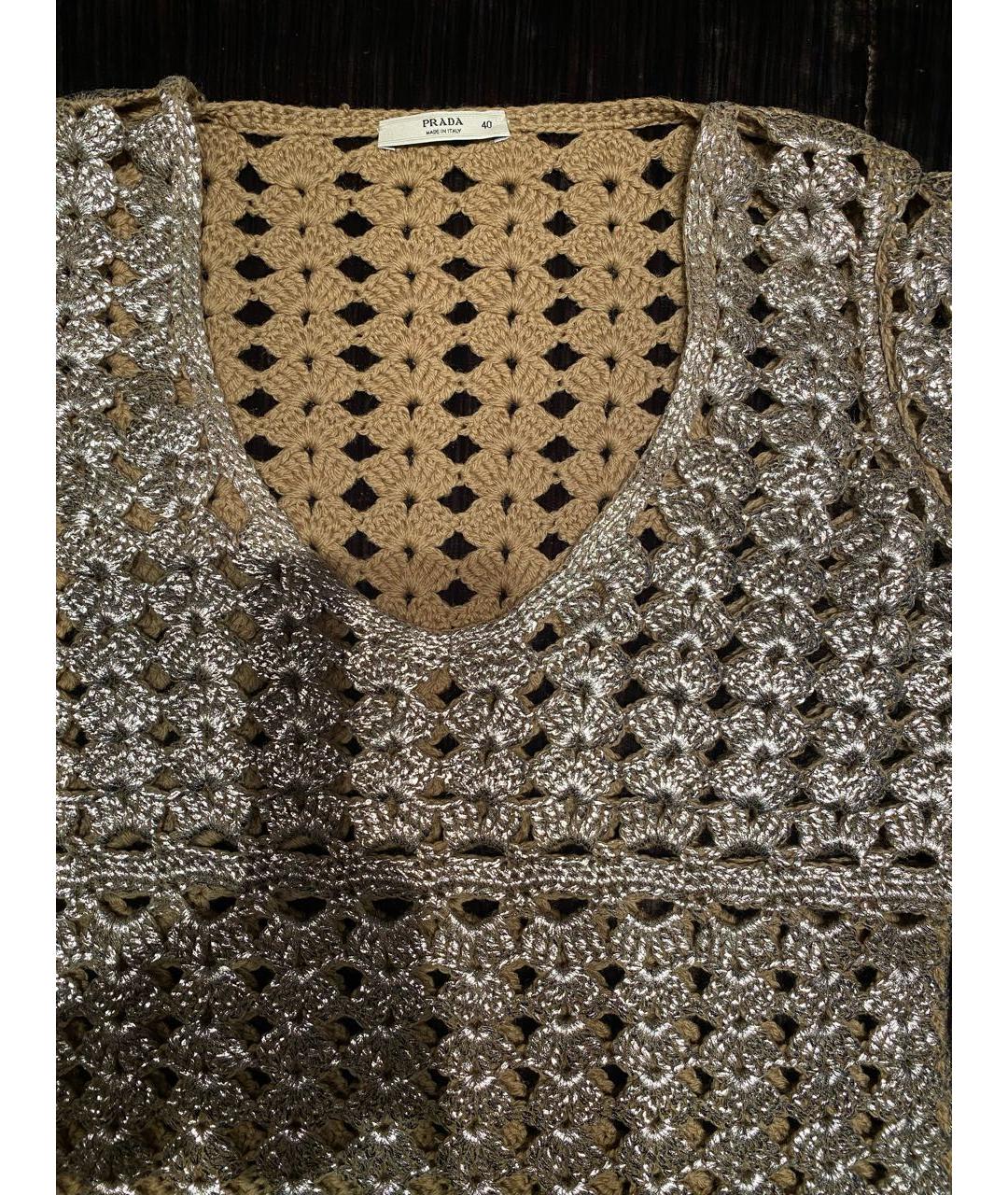 PRADA Золотое шерстяное платье, фото 4