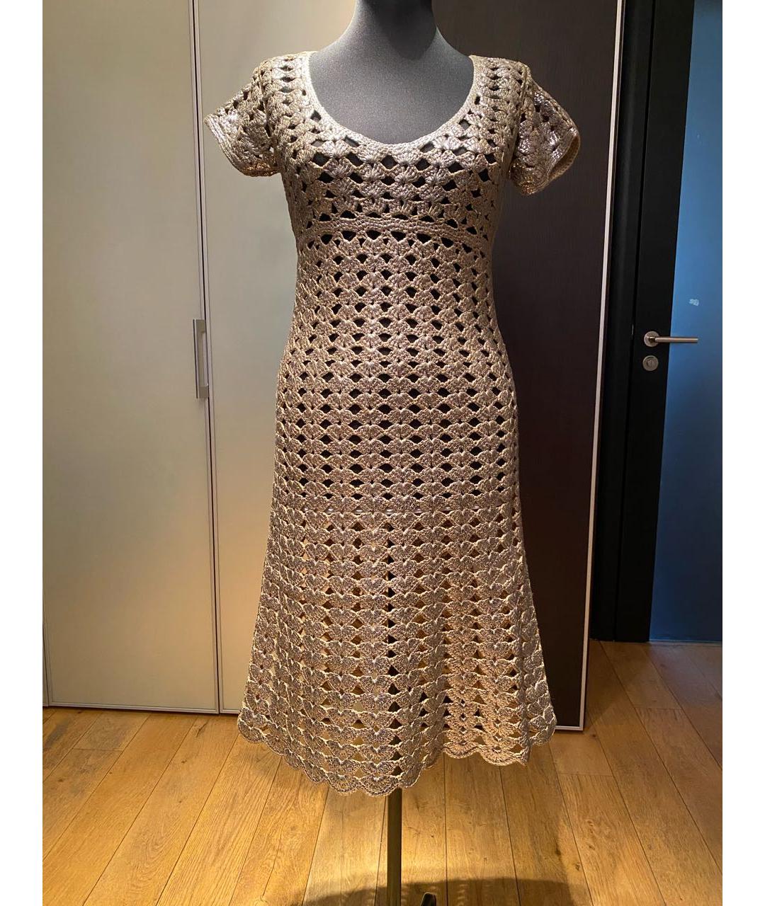 PRADA Золотое шерстяное платье, фото 6