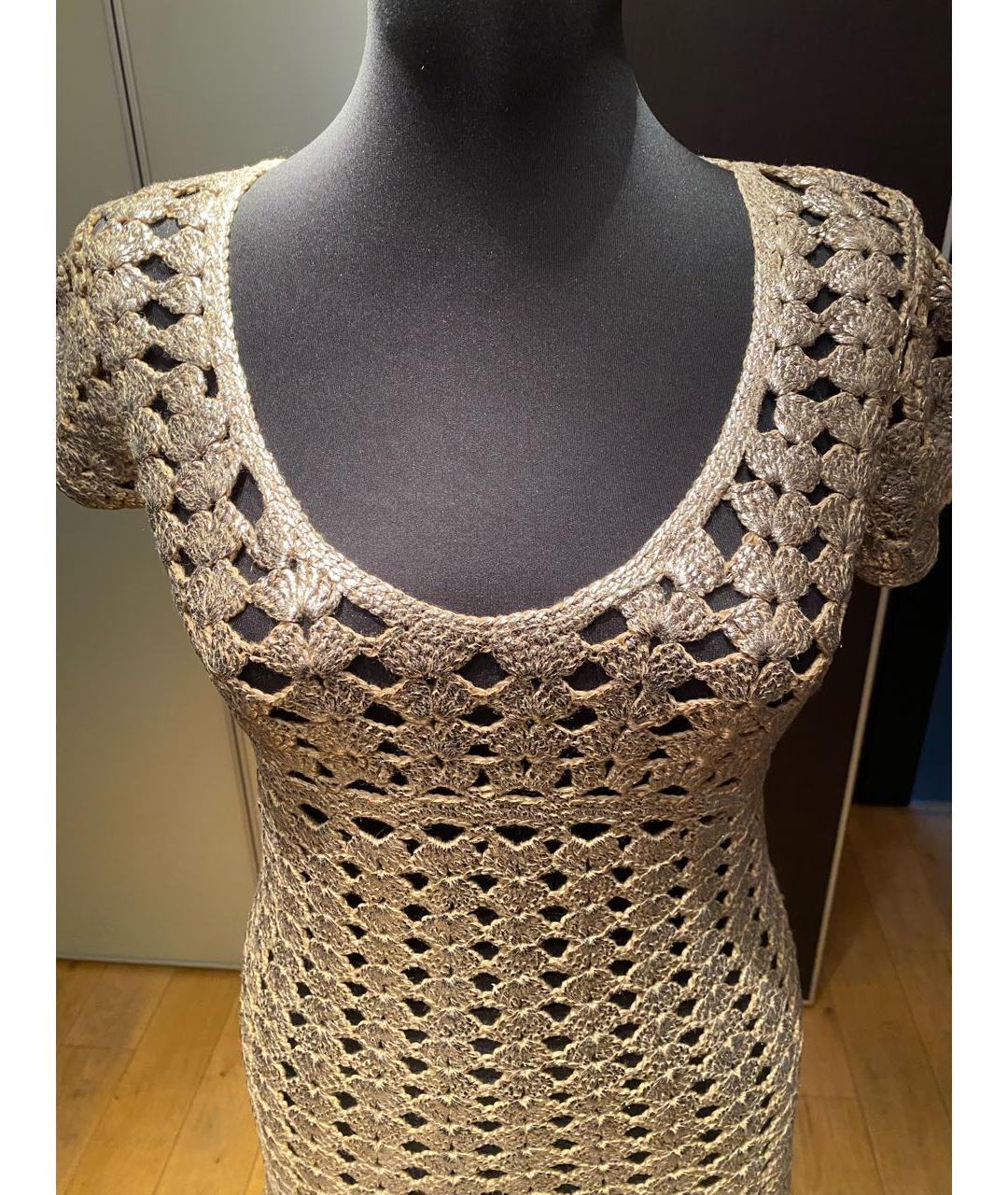 PRADA Золотое шерстяное платье, фото 8