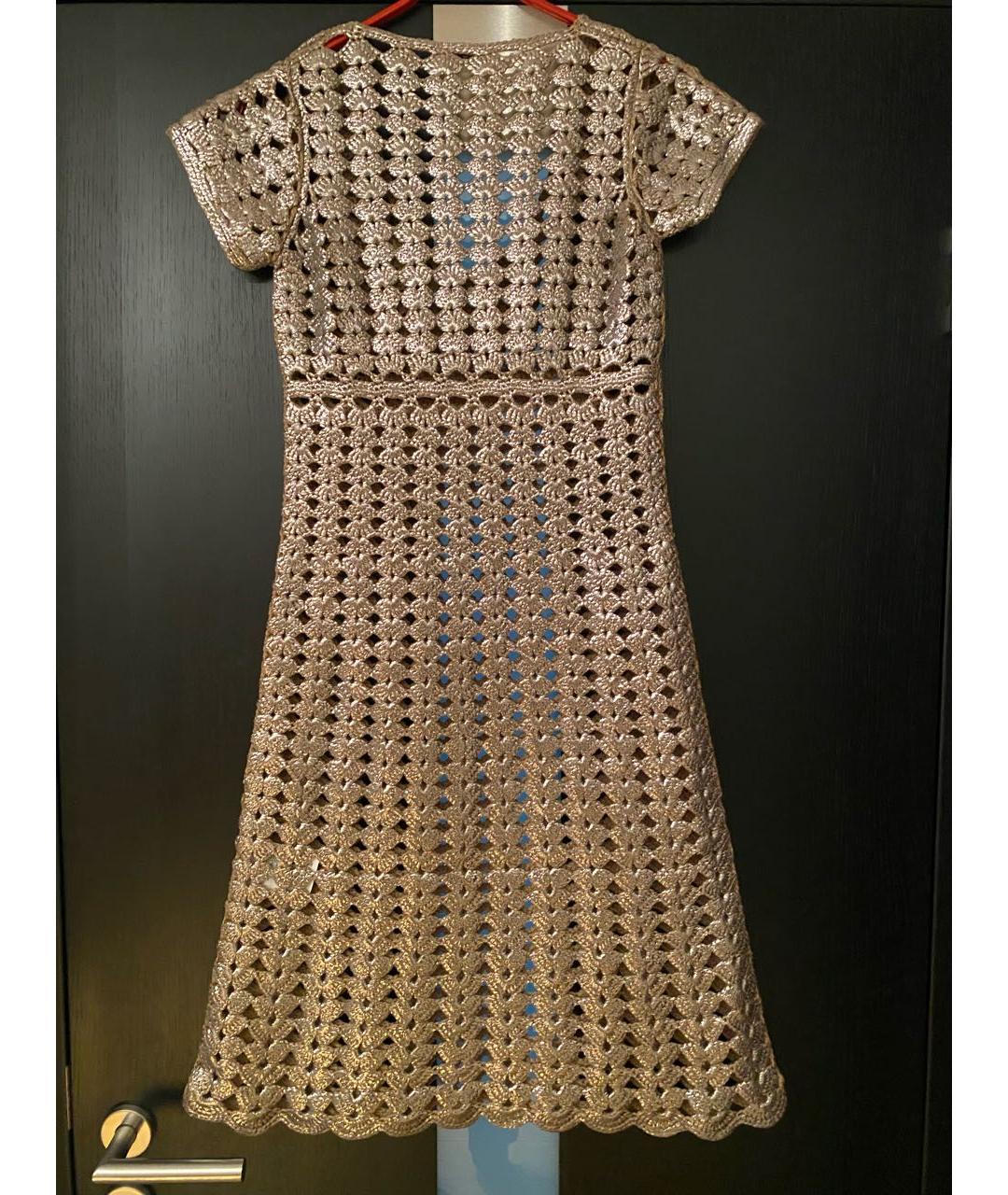 PRADA Золотое шерстяное платье, фото 2