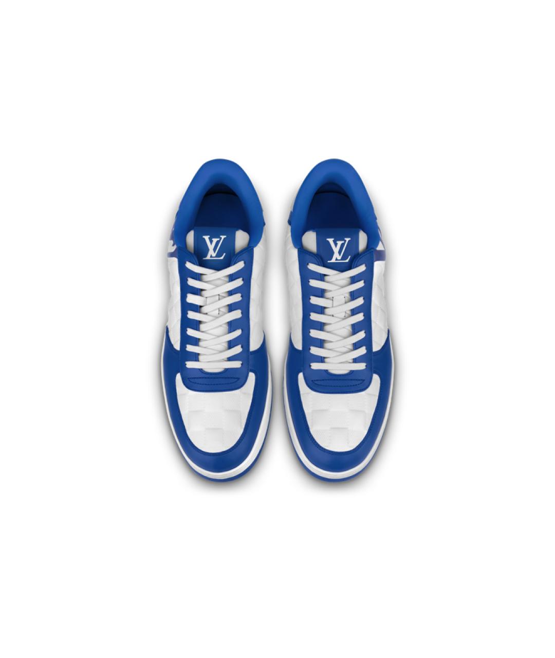 LOUIS VUITTON Синие кожаные низкие кроссовки / кеды, фото 4