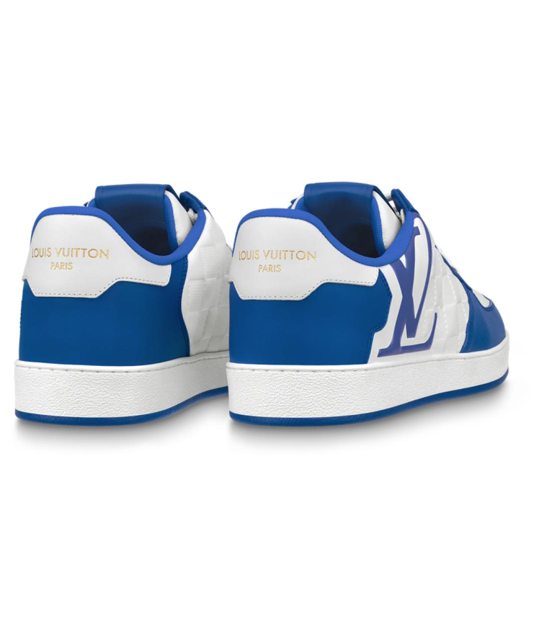 LOUIS VUITTON Синие кожаные низкие кроссовки / кеды, фото 3