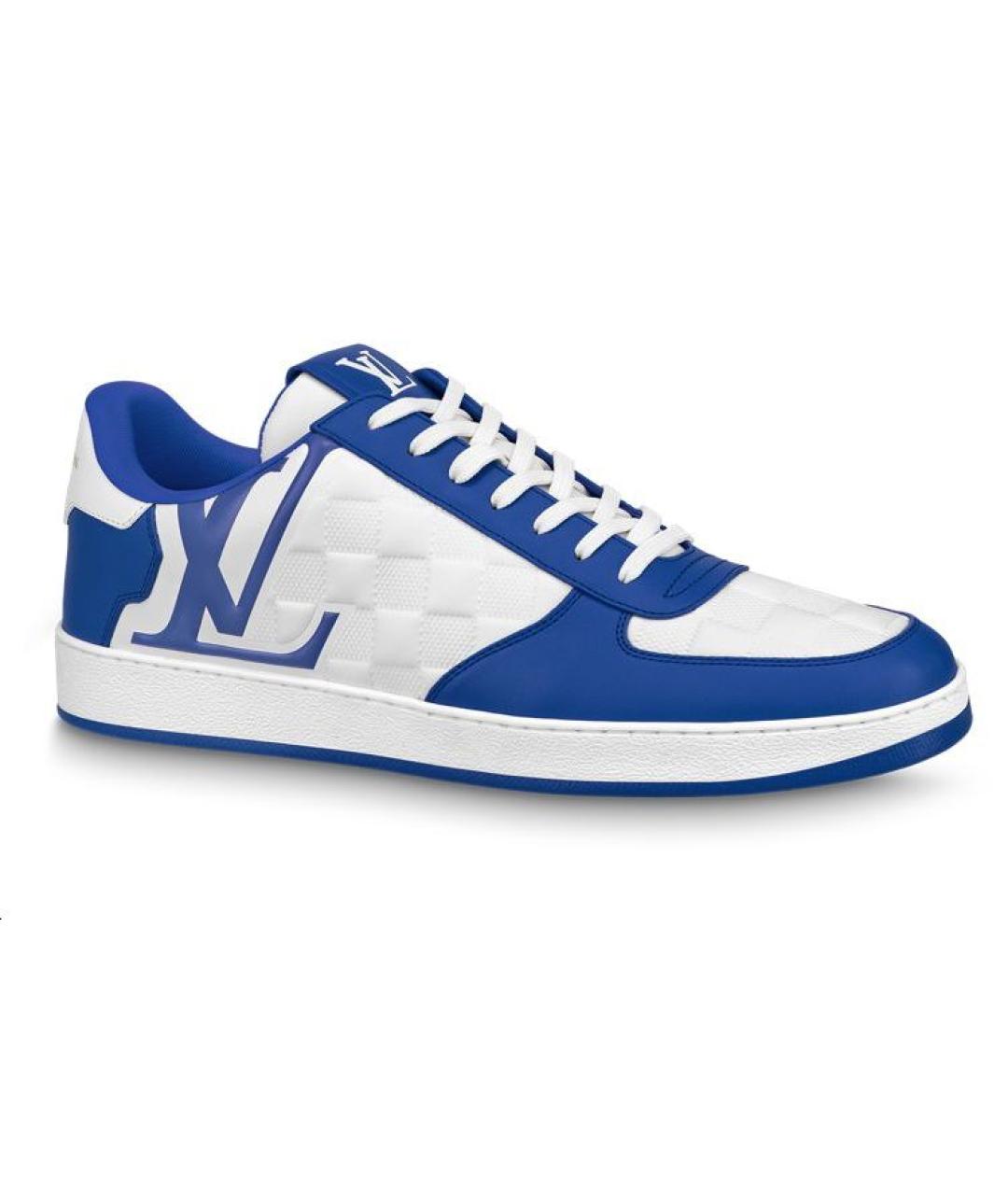 LOUIS VUITTON Синие кожаные низкие кроссовки / кеды, фото 1