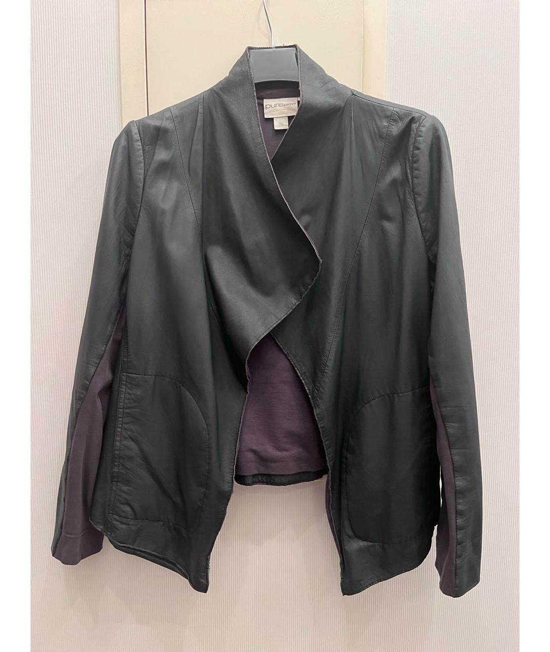 DKNY Серая кожаная куртка, фото 4