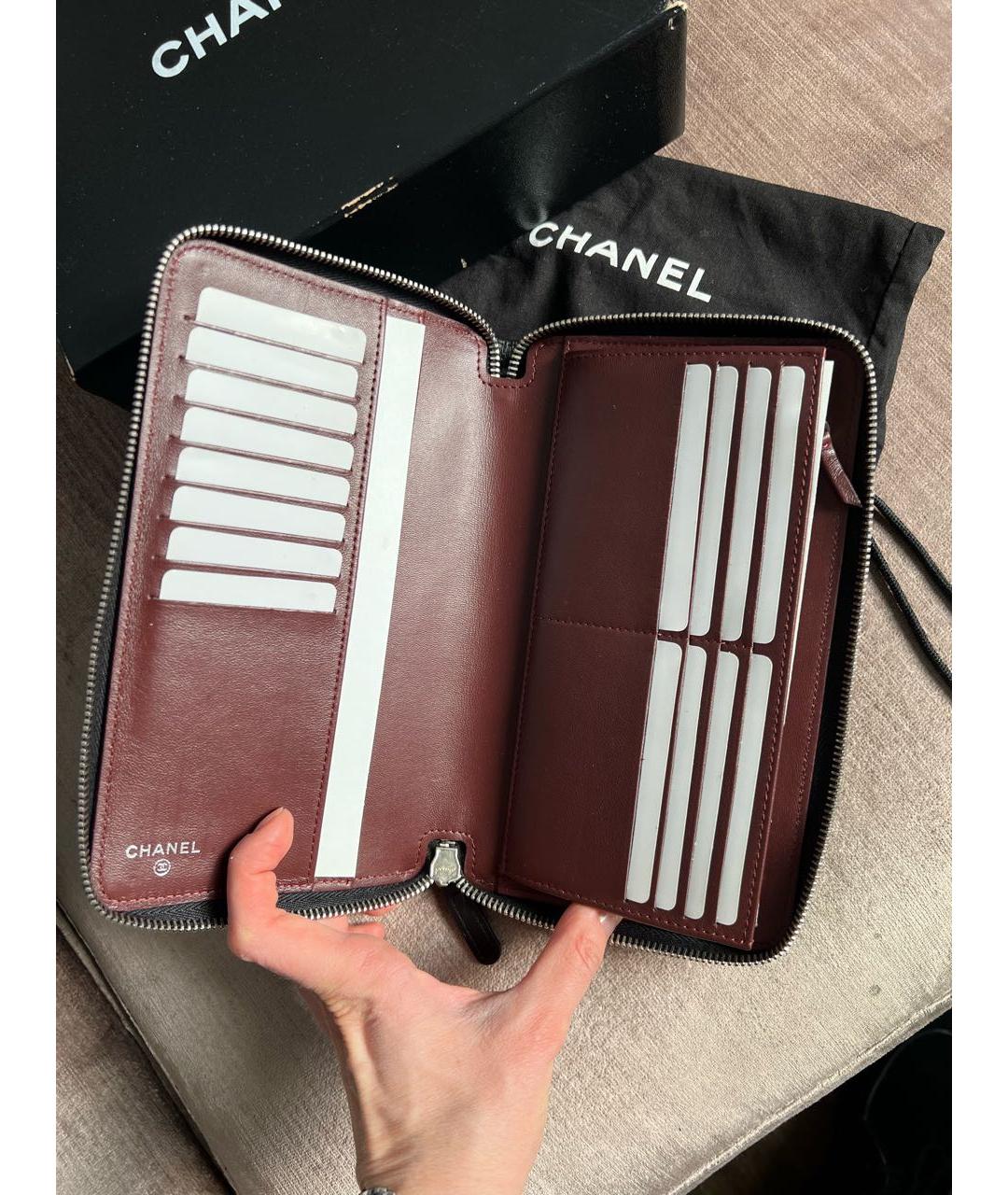 CHANEL Черный кожаный кошелек, фото 5