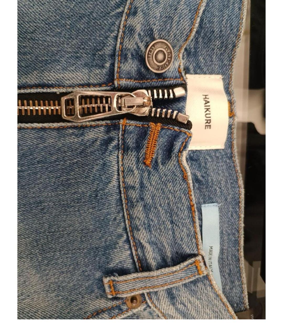 HAIKURE Синие хлопковые прямые джинсы, фото 3