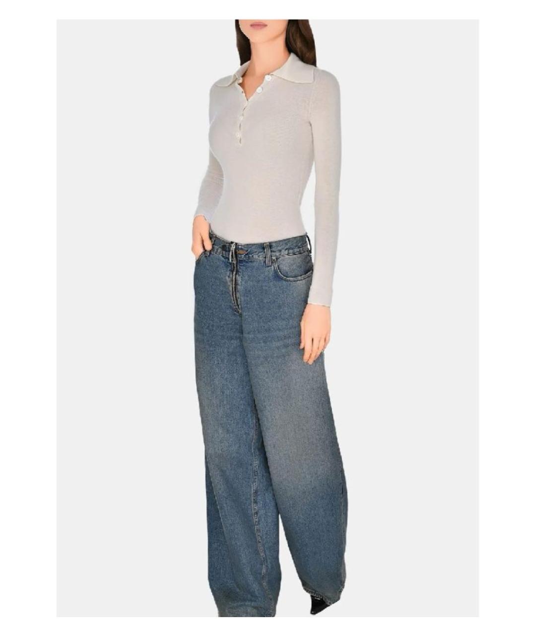 HAIKURE Синие хлопковые прямые джинсы, фото 5