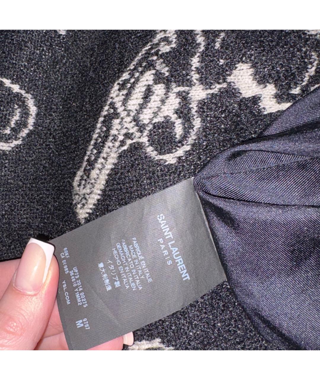 SAINT LAURENT Черный шерстяной кардиган, фото 4
