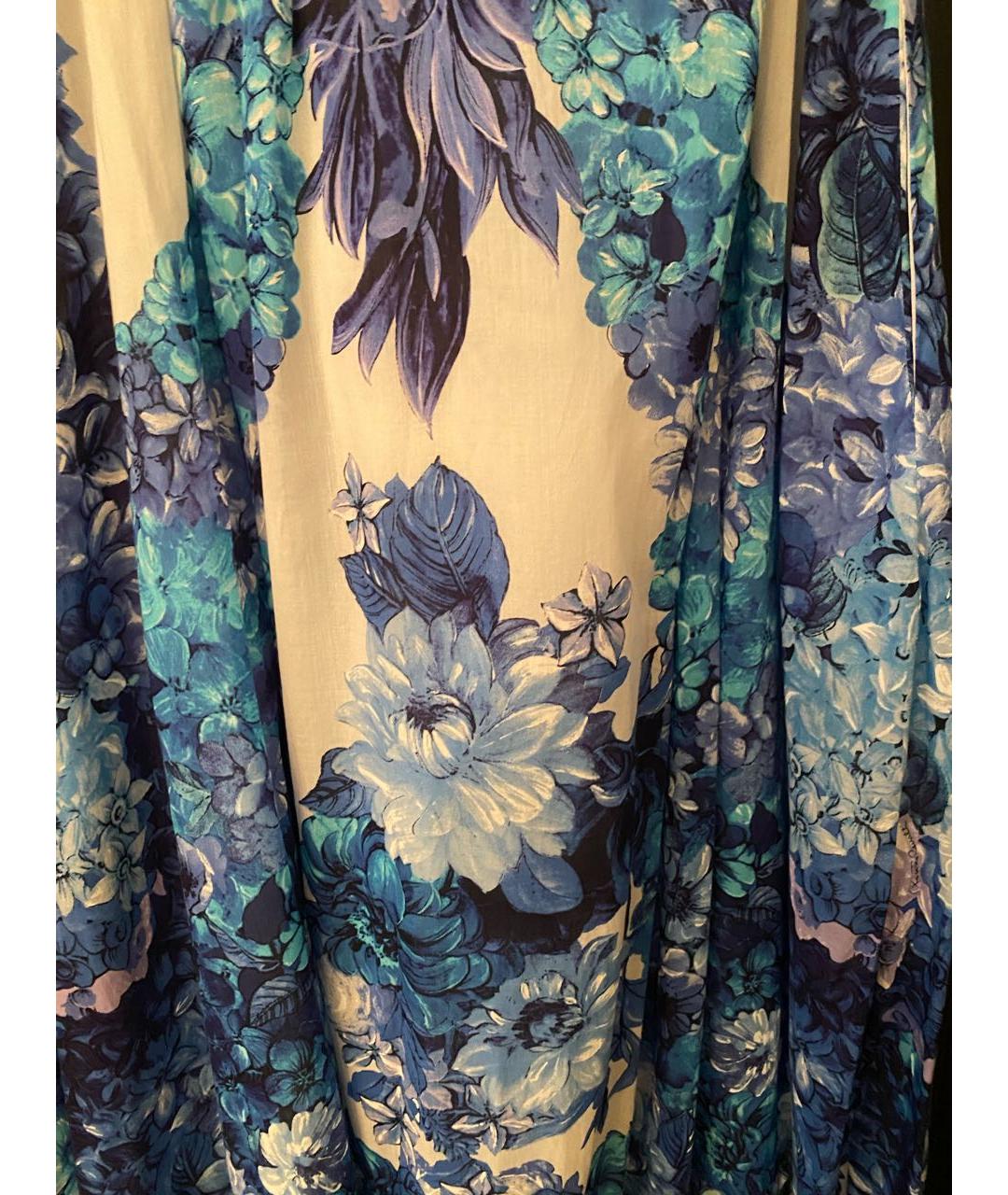 ROBERTO CAVALLI Голубой хлопковый сарафан, фото 4