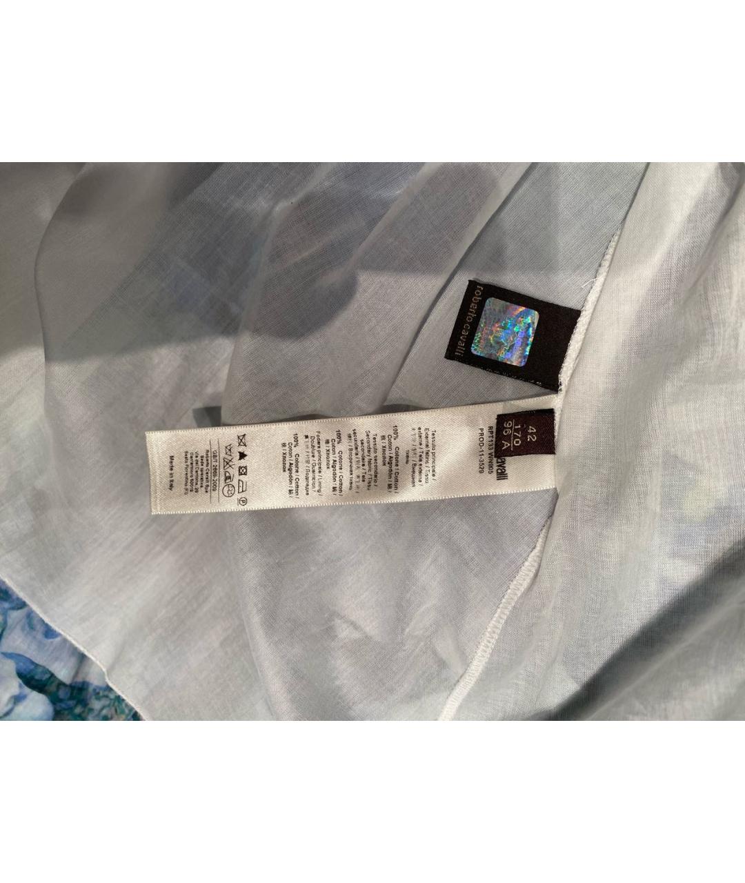 ROBERTO CAVALLI Голубой хлопковый сарафан, фото 7