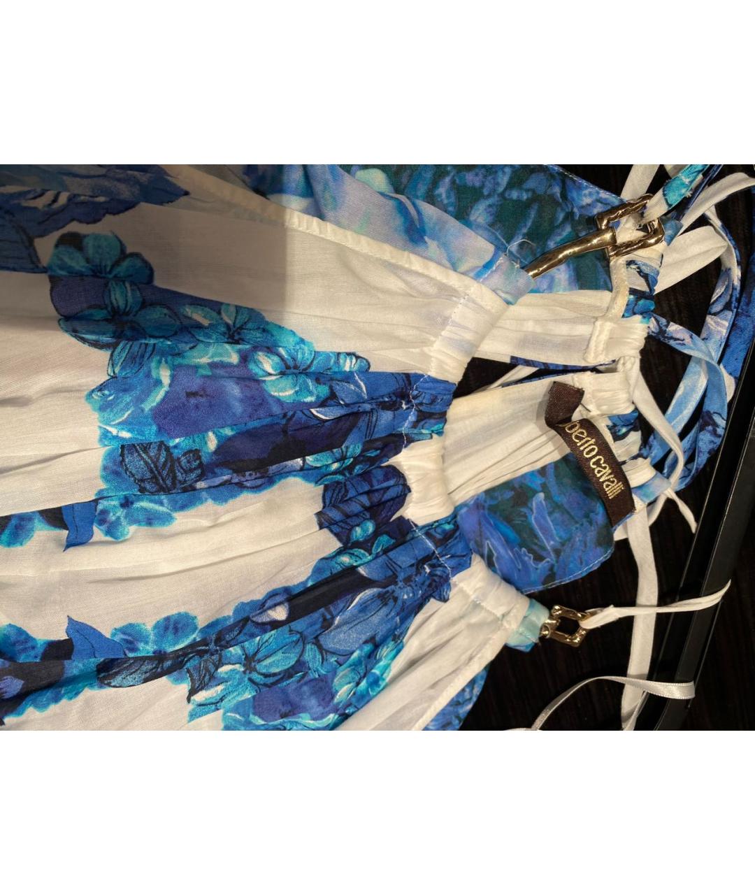 ROBERTO CAVALLI Голубой хлопковый сарафан, фото 8