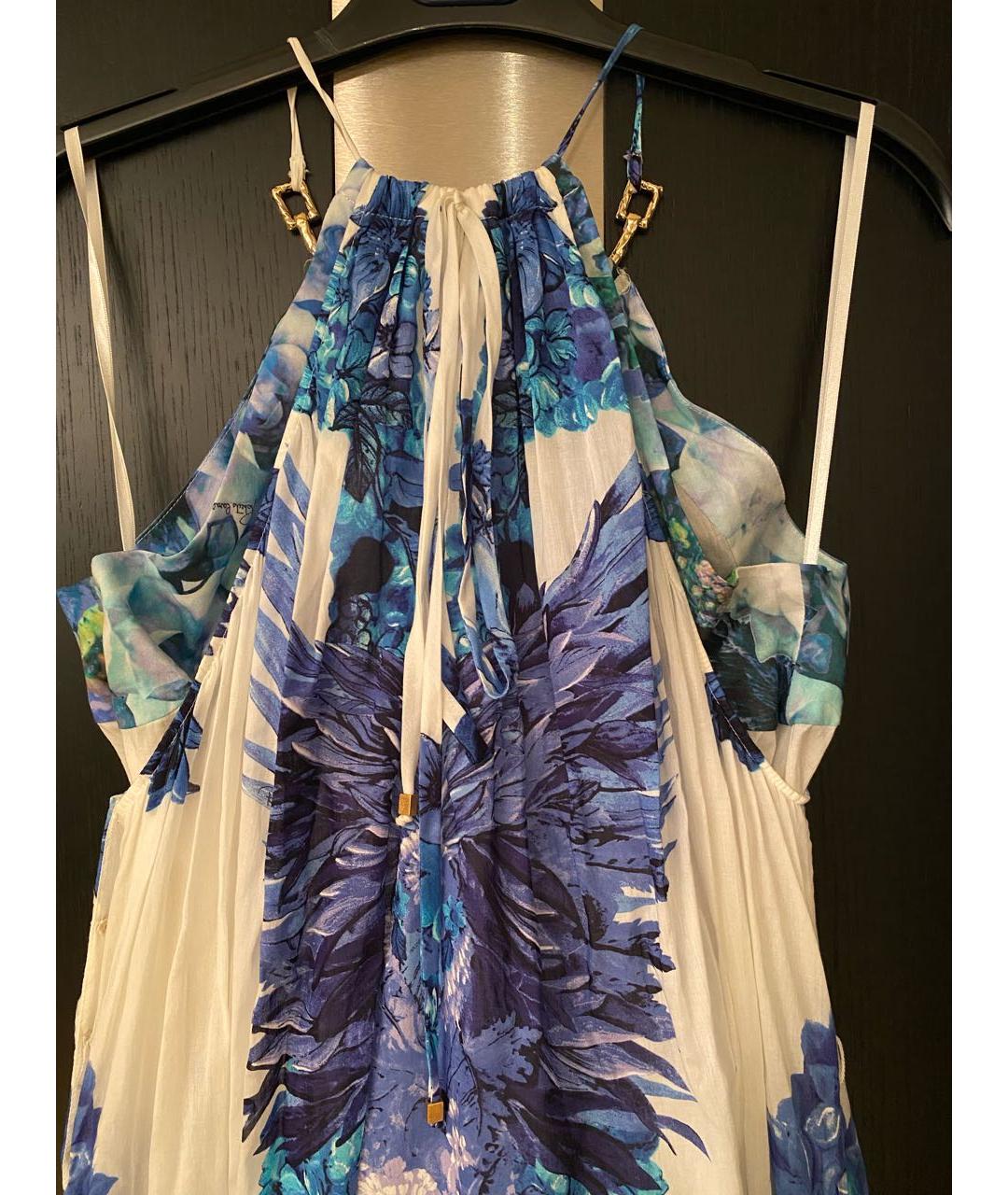 ROBERTO CAVALLI Голубой хлопковый сарафан, фото 5