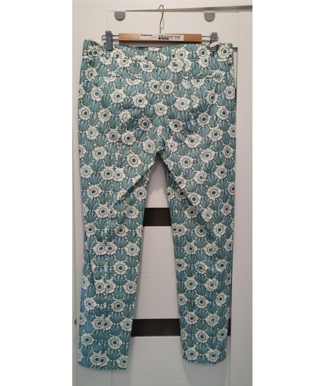 PRADA Белые хлопко-эластановые прямые брюки, фото 2