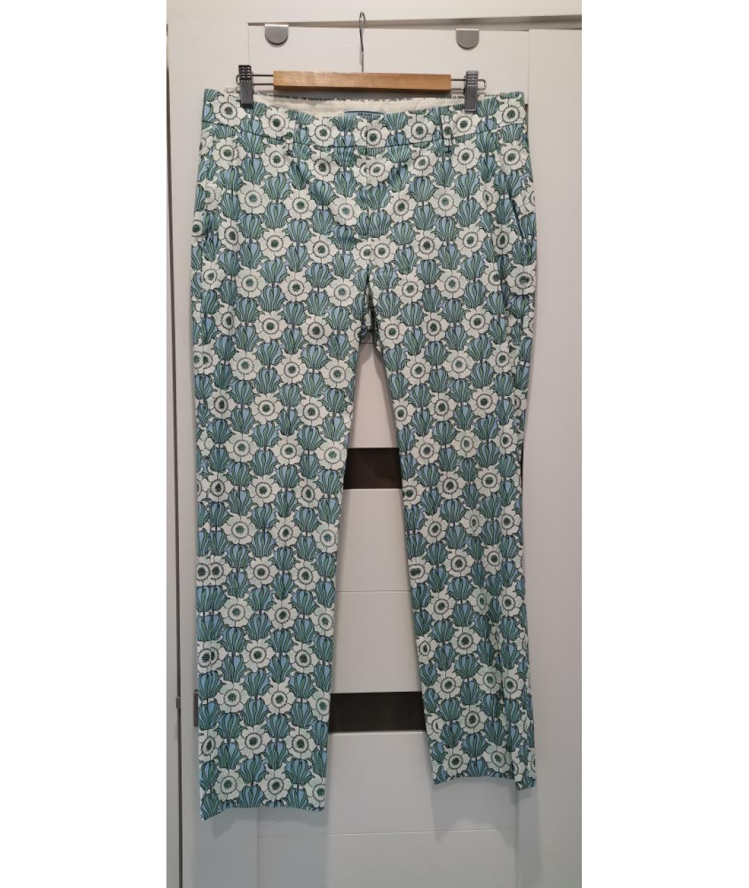 PRADA Белые хлопко-эластановые прямые брюки, фото 5