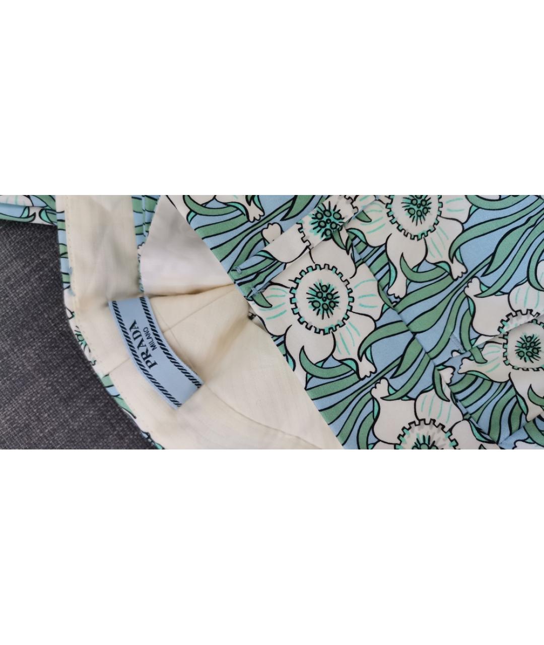 PRADA Белые хлопко-эластановые прямые брюки, фото 4