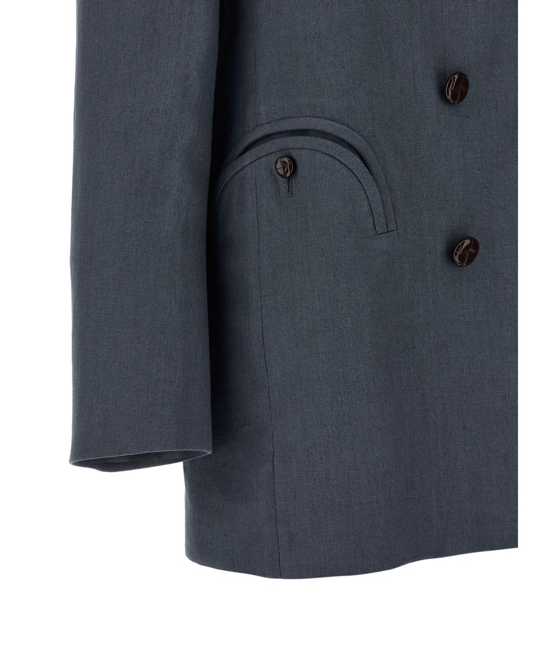 BLAZE MILANO Синий льняной жакет/пиджак, фото 3