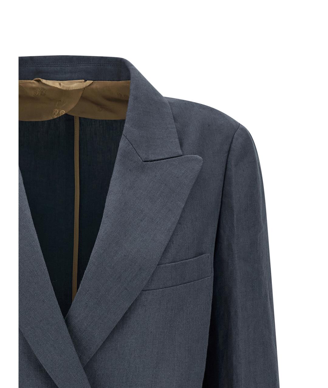 BLAZE MILANO Синий льняной жакет/пиджак, фото 2