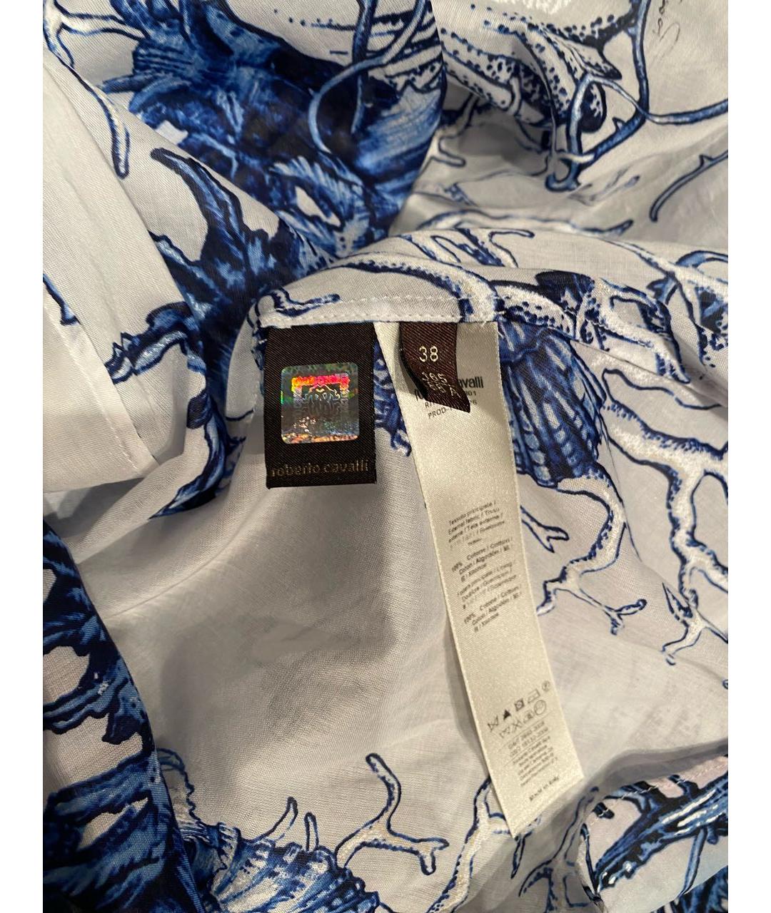 ROBERTO CAVALLI Голубой хлопковый сарафан, фото 7