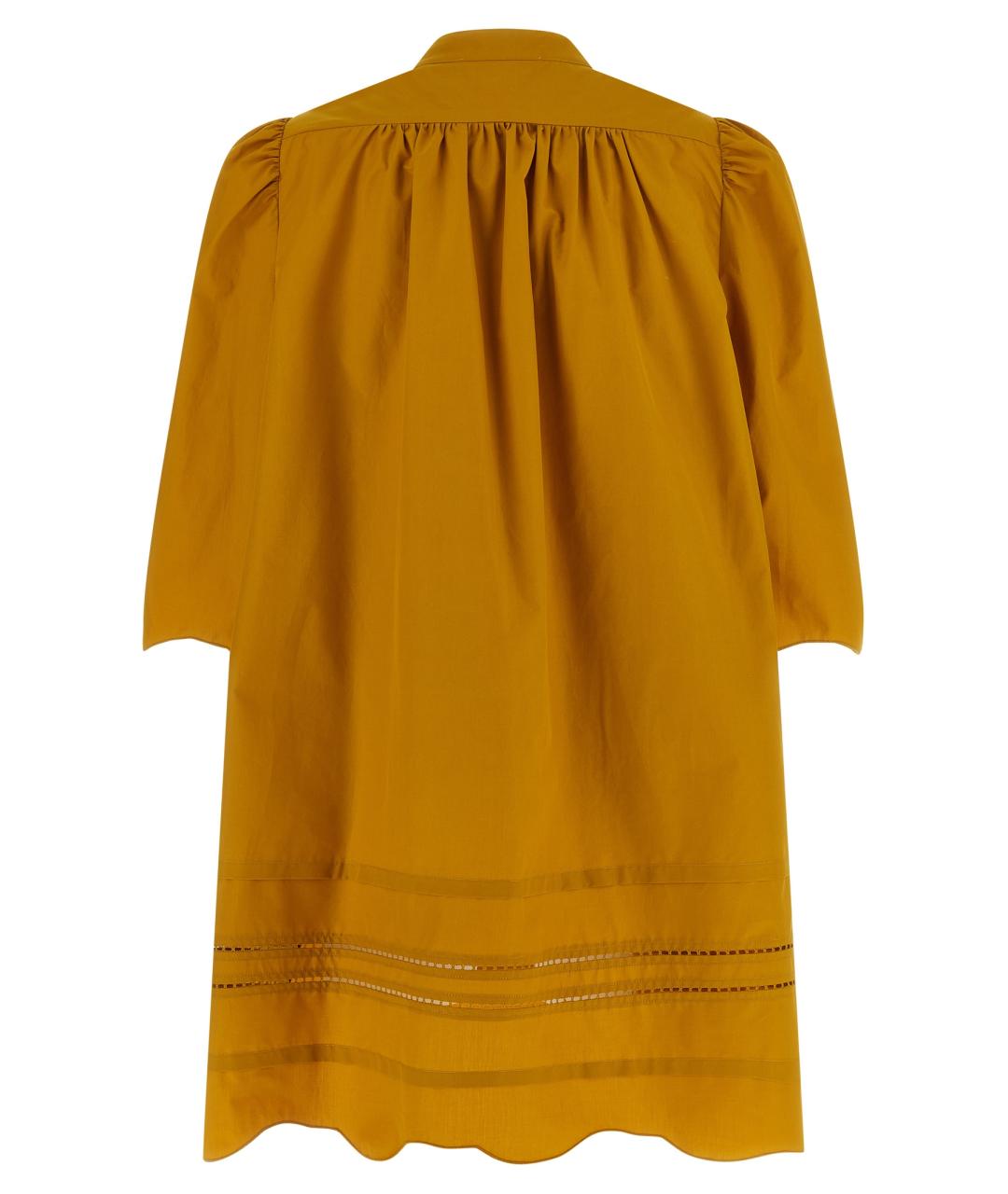 FABIANA FILIPPI Желтое хлопковое повседневное платье, фото 2
