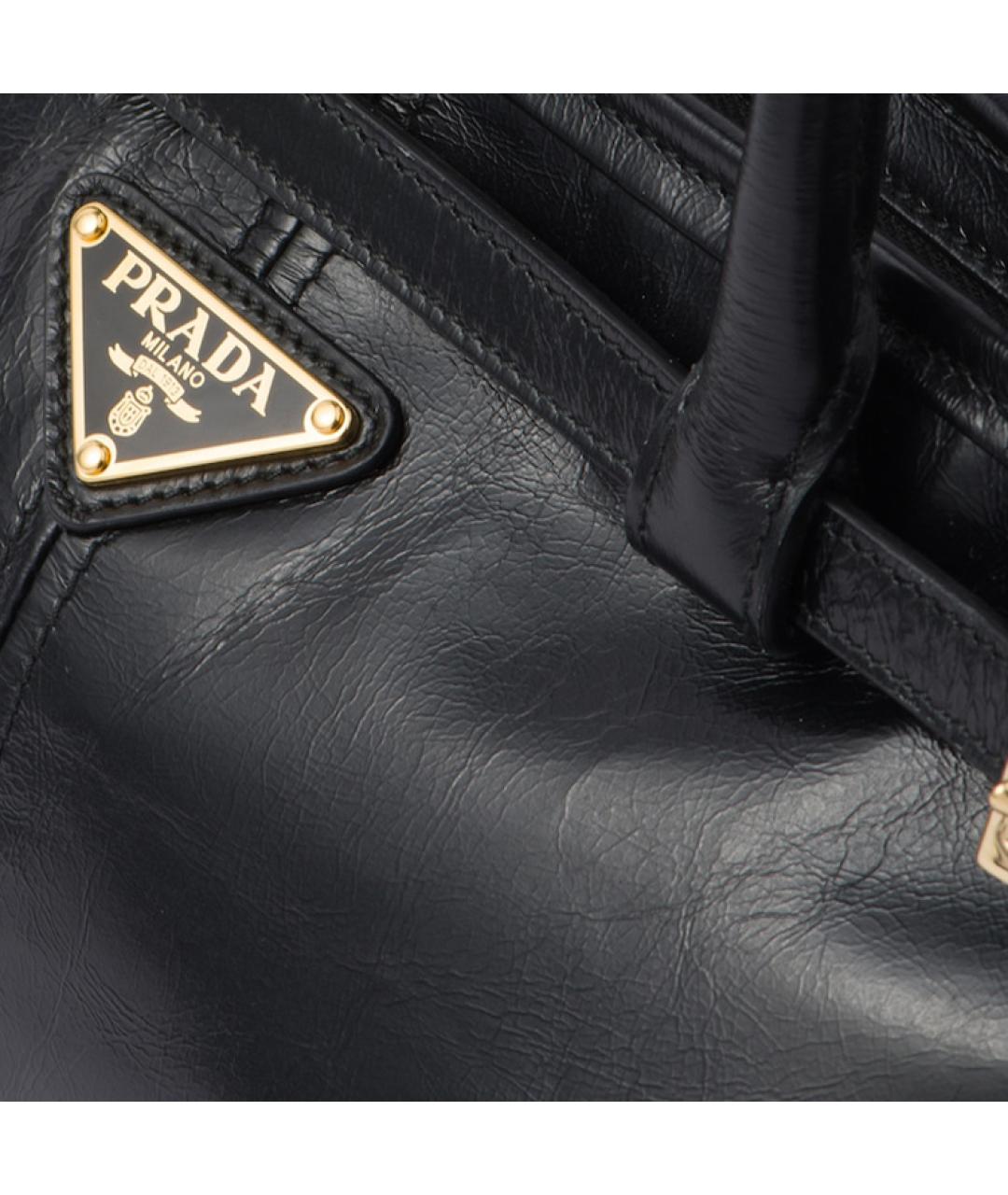 PRADA Черная кожаная сумка через плечо, фото 5