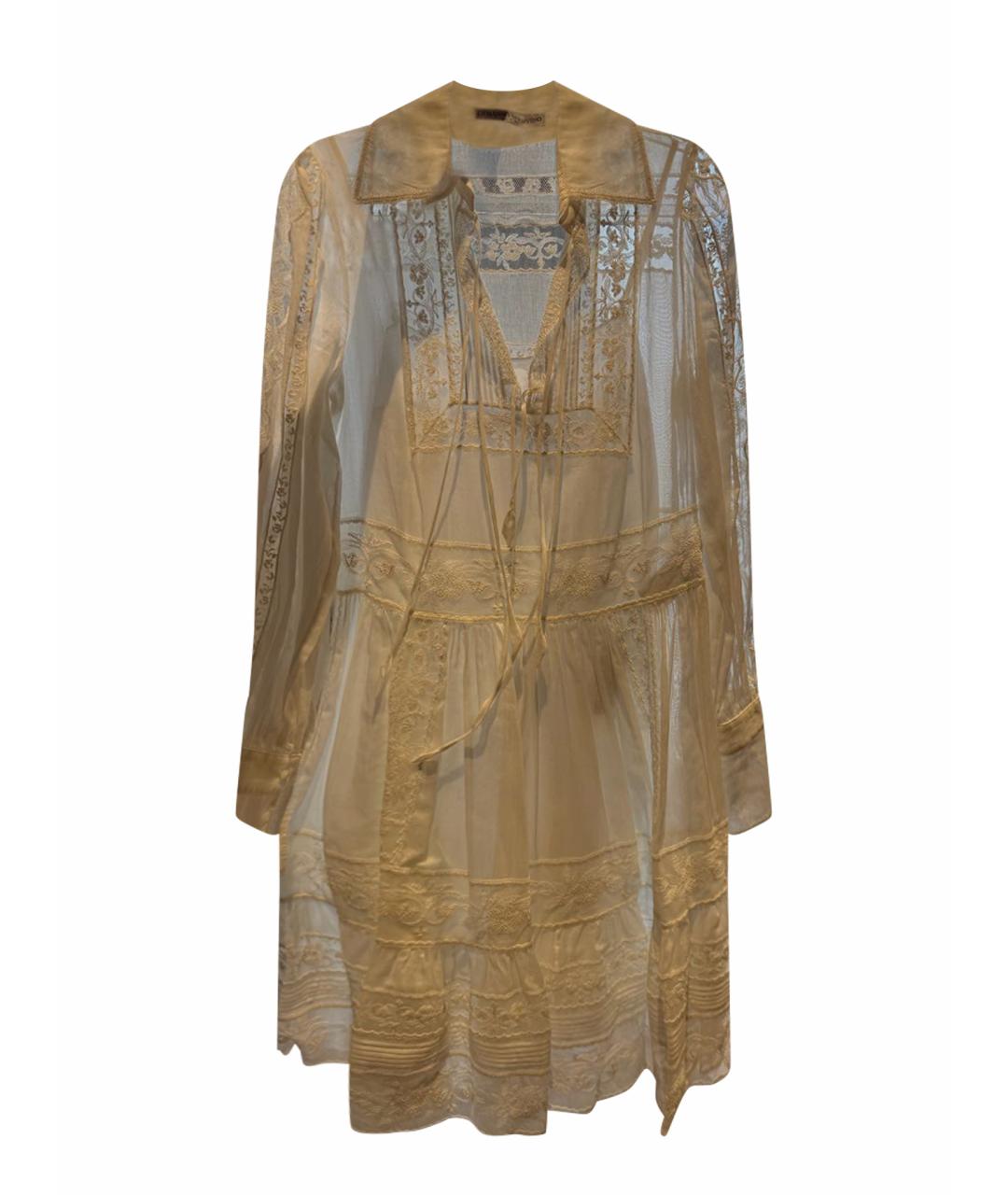 ERMANNO SCERVINO Белое льняное повседневное платье, фото 1