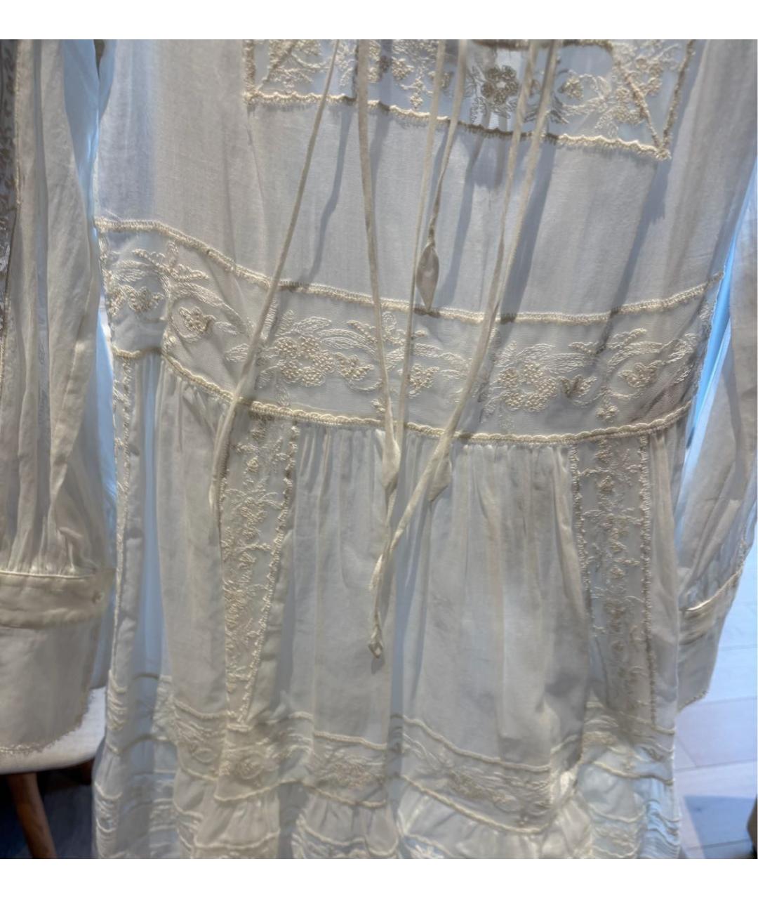 ERMANNO SCERVINO Белое льняное повседневное платье, фото 4