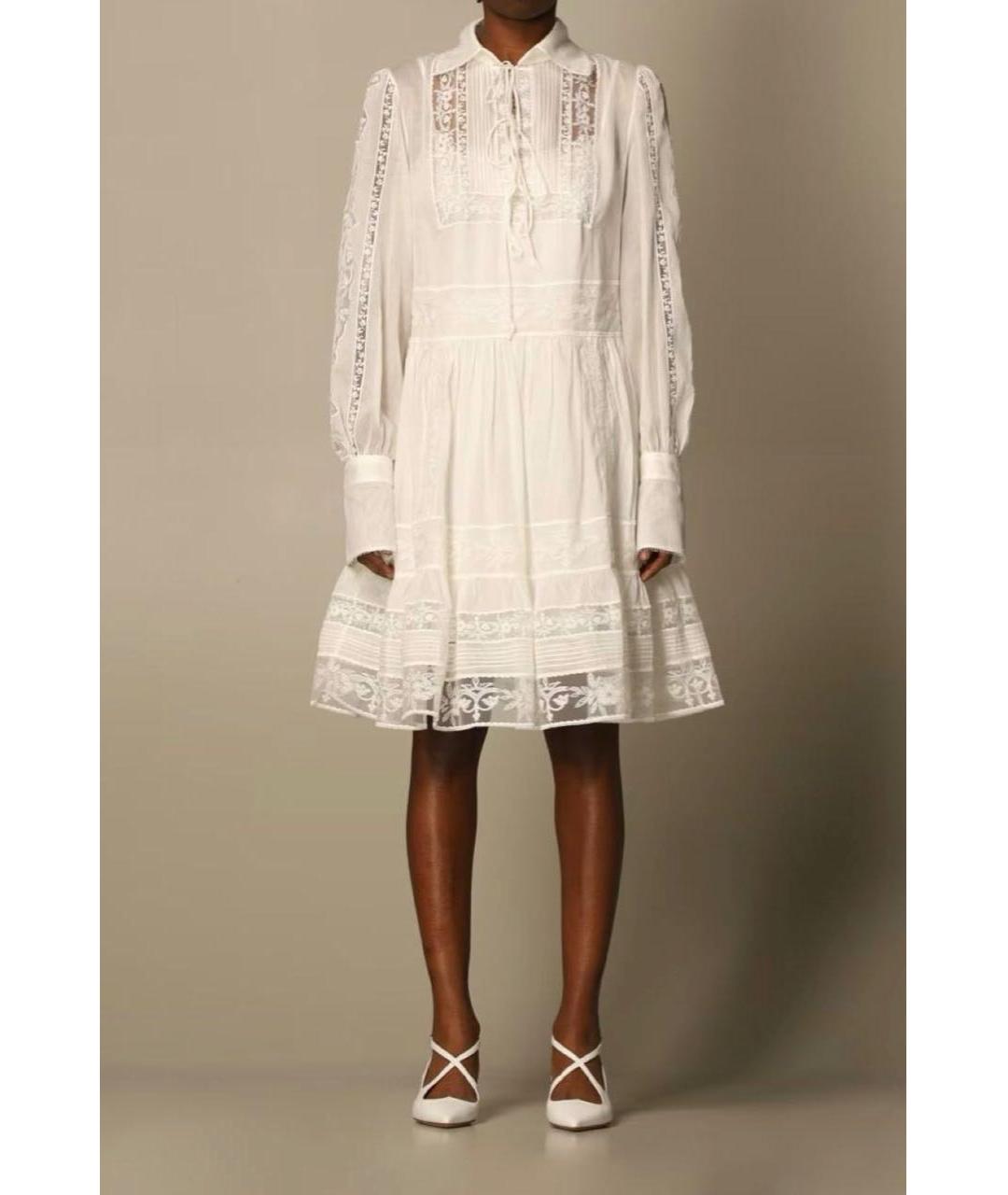 ERMANNO SCERVINO Белое льняное повседневное платье, фото 2