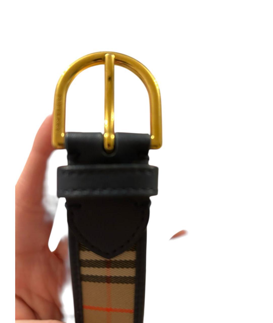 BURBERRY Бежевый кожаный ремень, фото 2