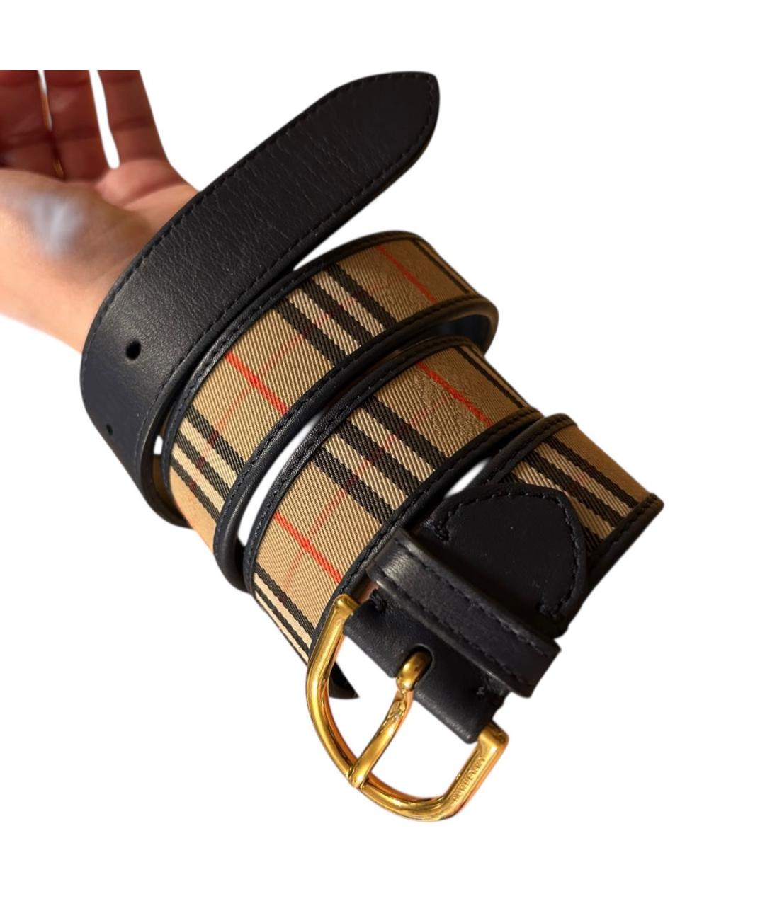 BURBERRY Бежевый кожаный ремень, фото 6