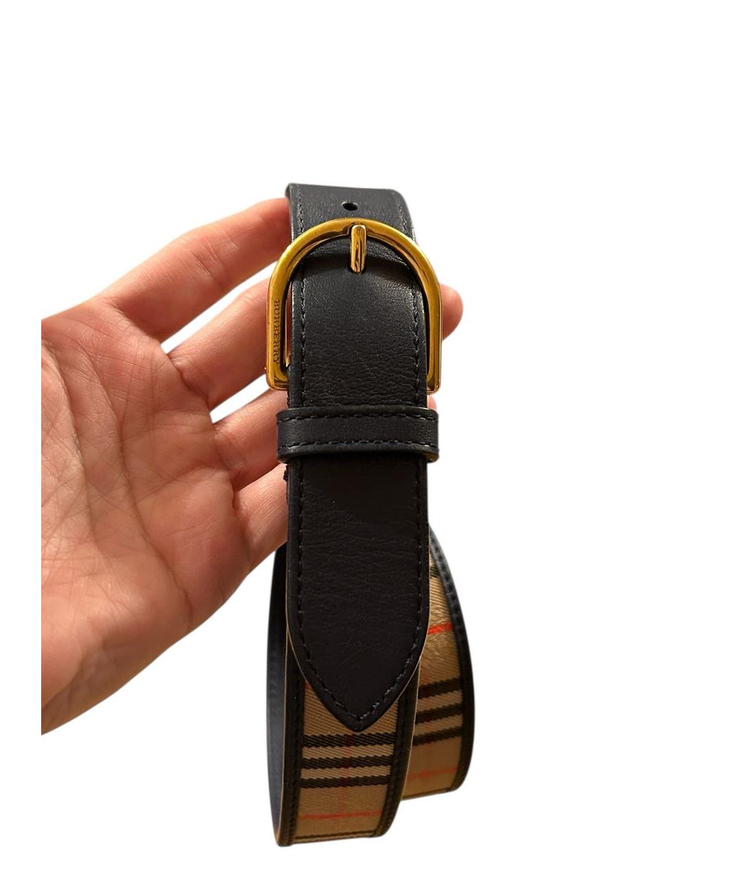 BURBERRY Бежевый кожаный ремень, фото 5