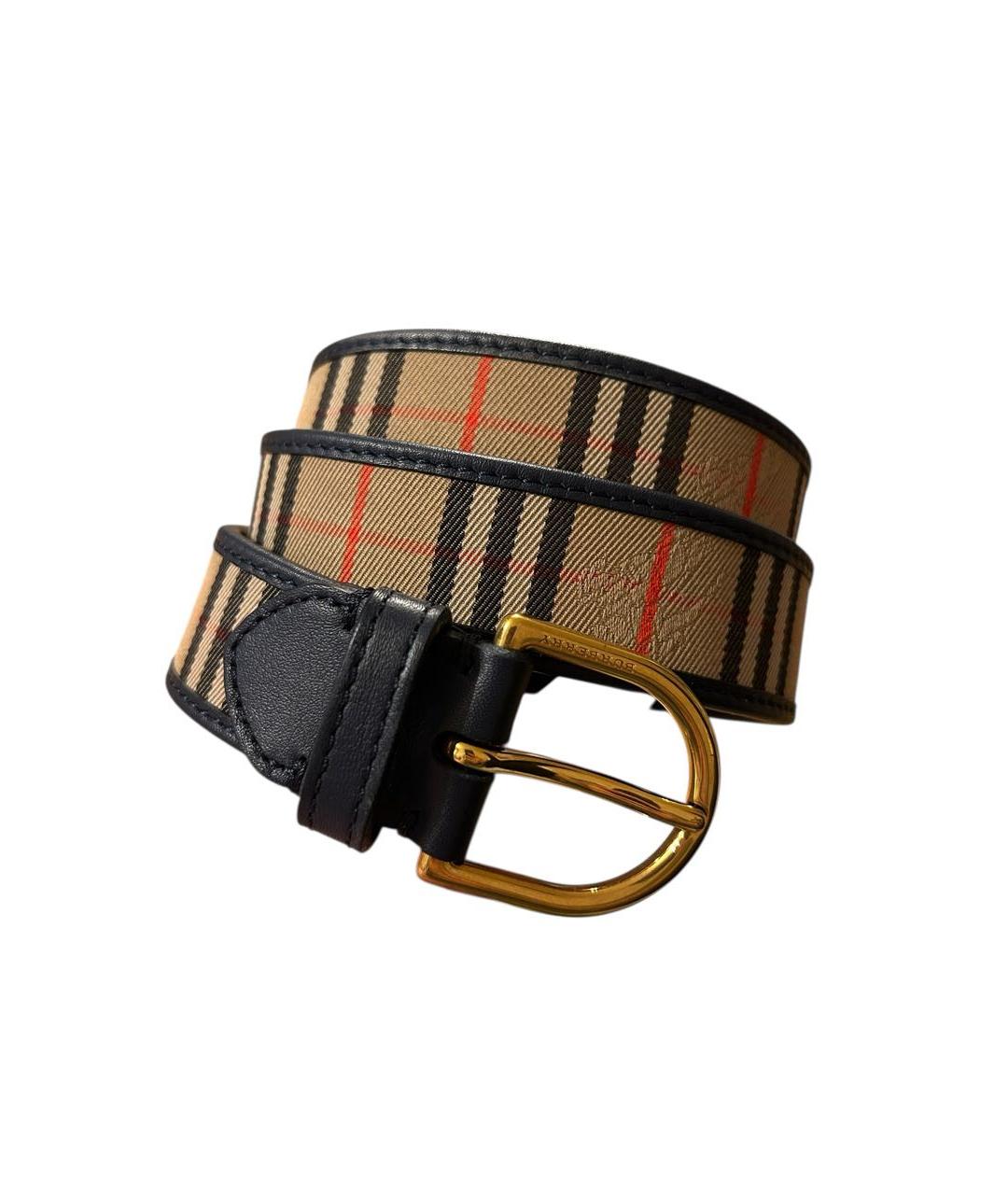 BURBERRY Бежевый кожаный ремень, фото 1