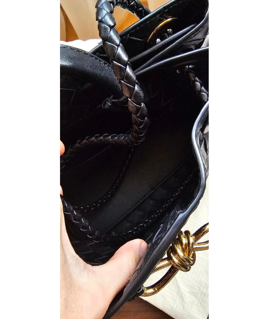 BOTTEGA VENETA Черная кожаная сумка тоут, фото 9