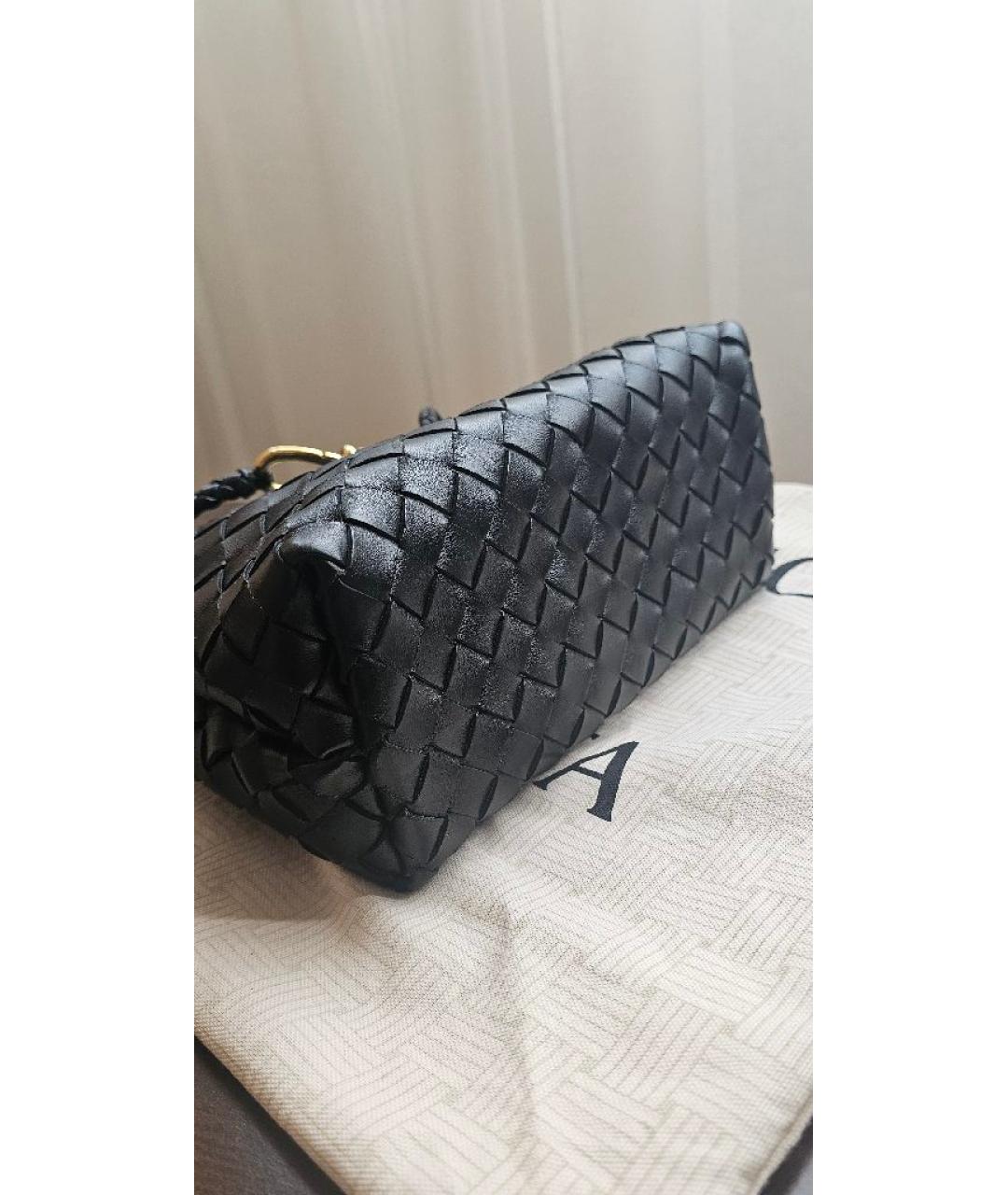 BOTTEGA VENETA Черная кожаная сумка тоут, фото 8