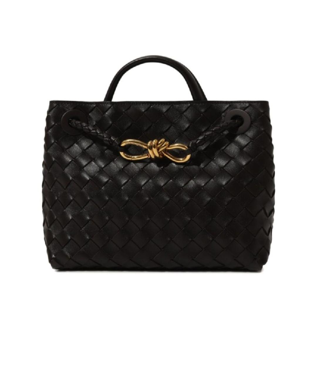 BOTTEGA VENETA Черная кожаная сумка тоут, фото 10