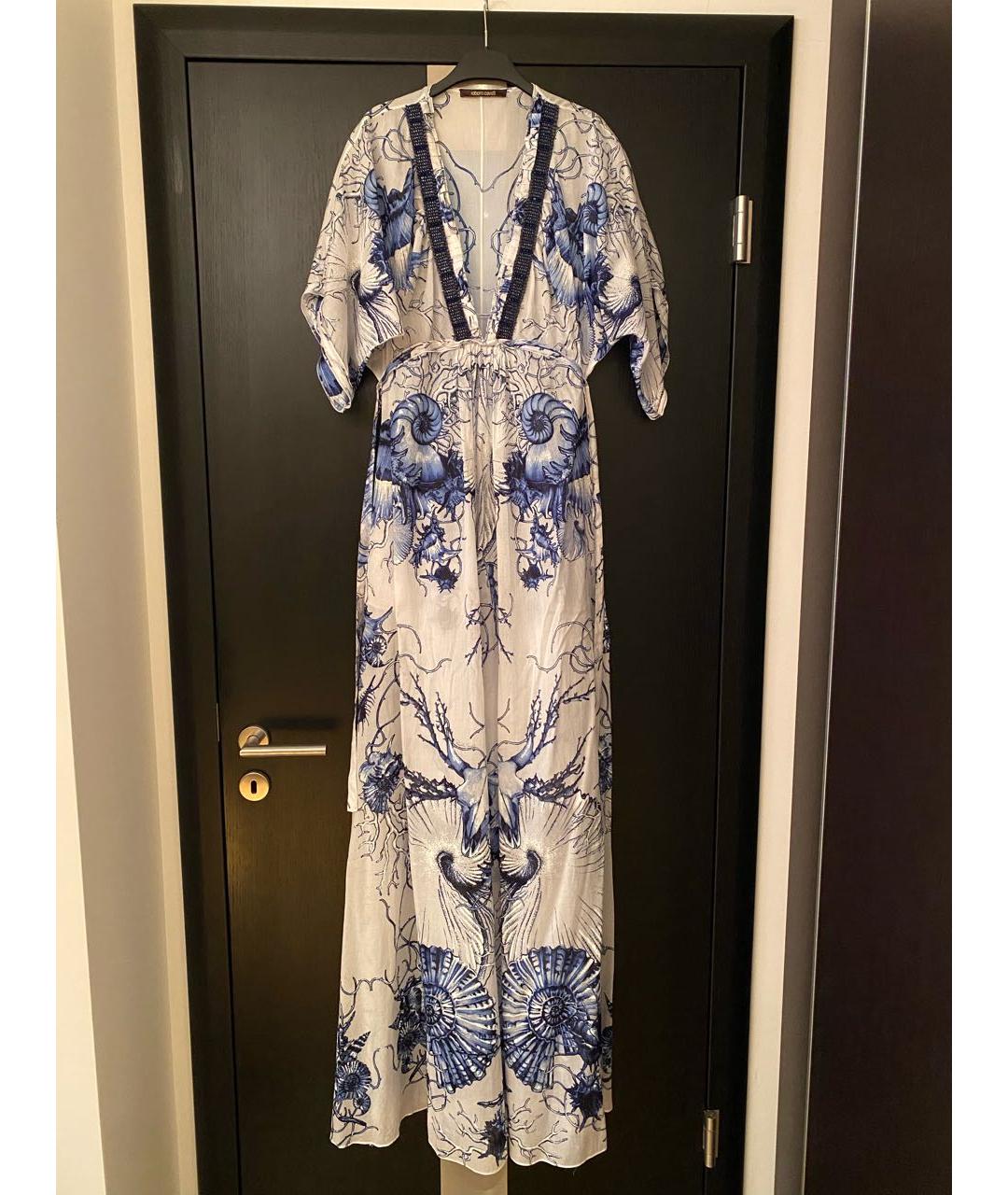 ROBERTO CAVALLI Голубой хлопковый сарафан, фото 9