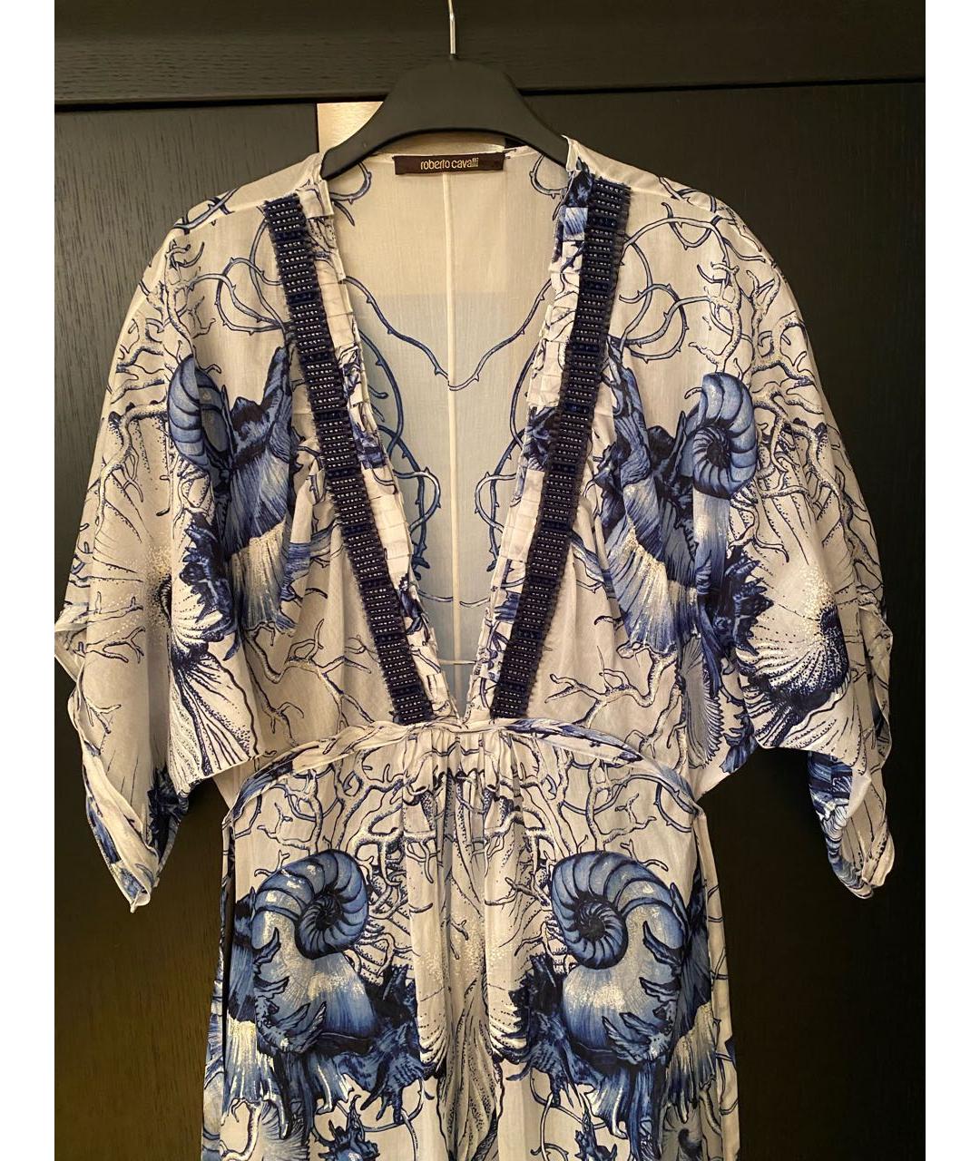 ROBERTO CAVALLI Голубой хлопковый сарафан, фото 8