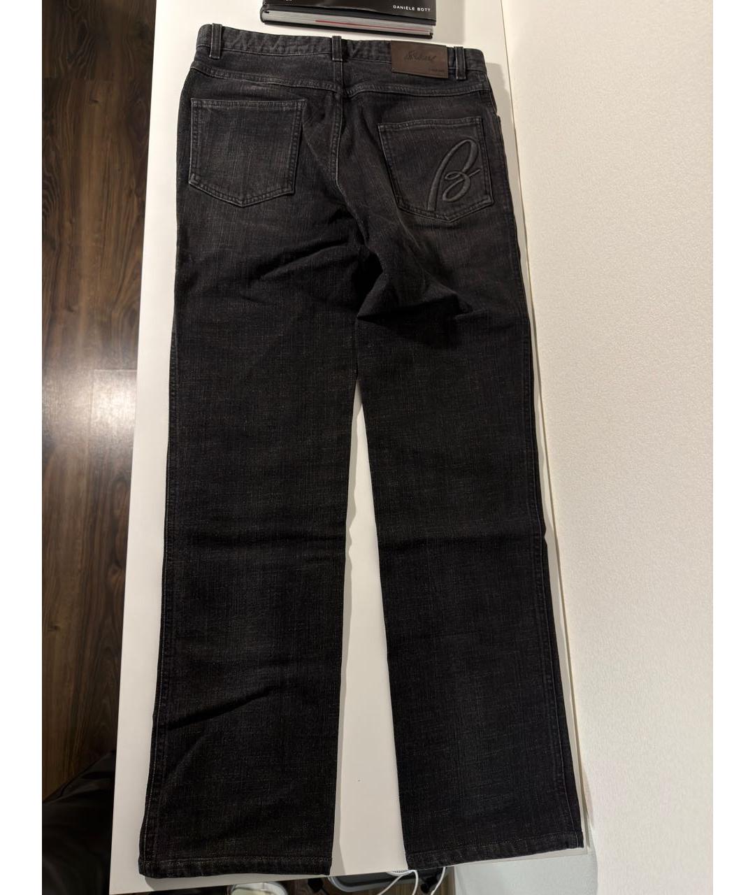 BRIONI Черные хлопко-эластановые прямые джинсы, фото 2