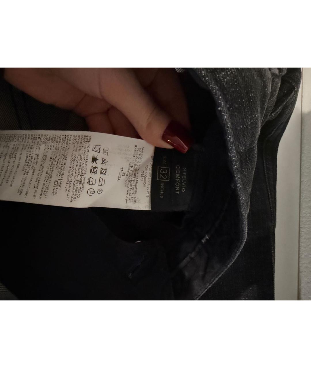 BRIONI Черные хлопко-эластановые прямые джинсы, фото 5