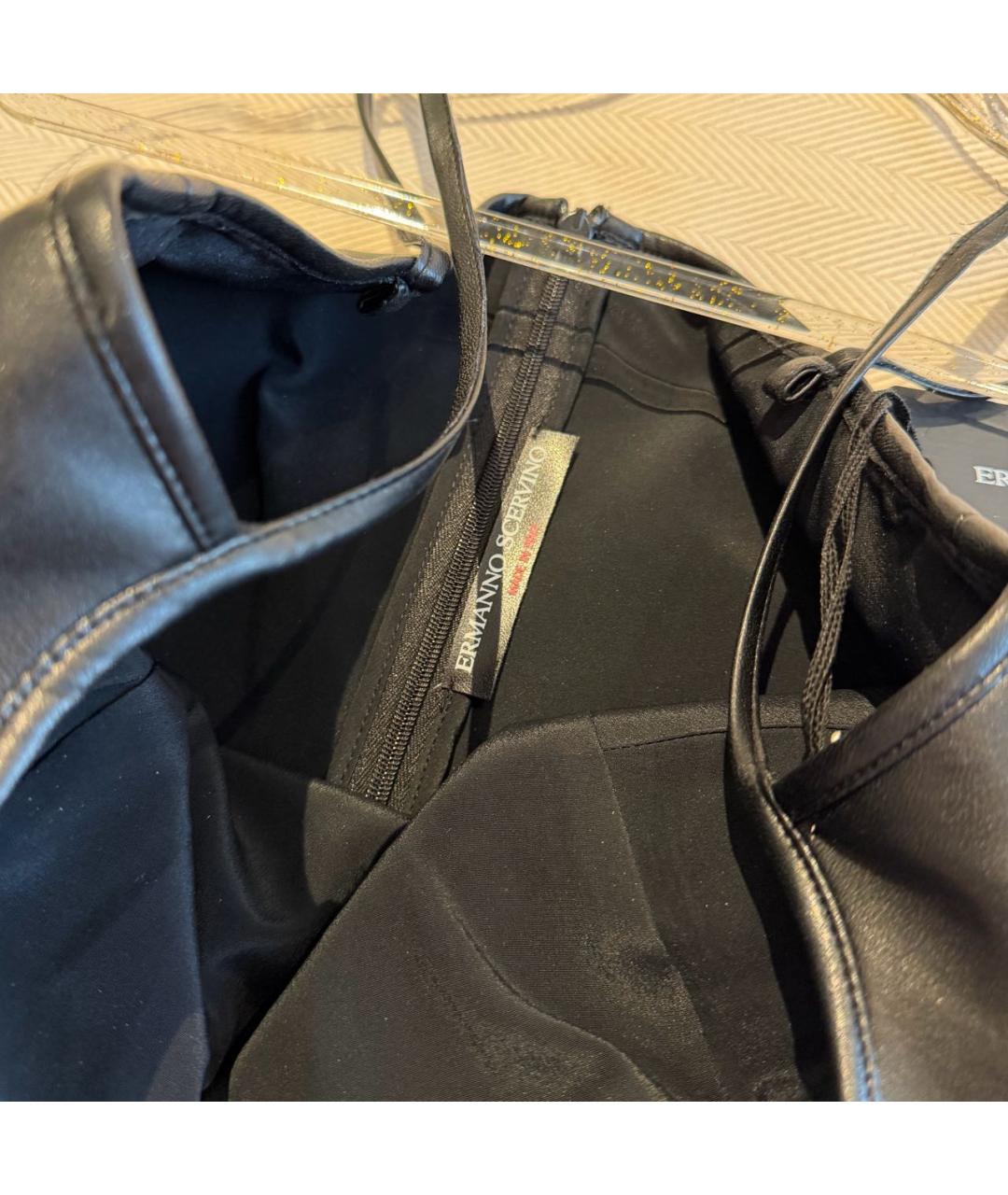 ERMANNO SCERVINO Черное кожаное коктейльное платье, фото 6