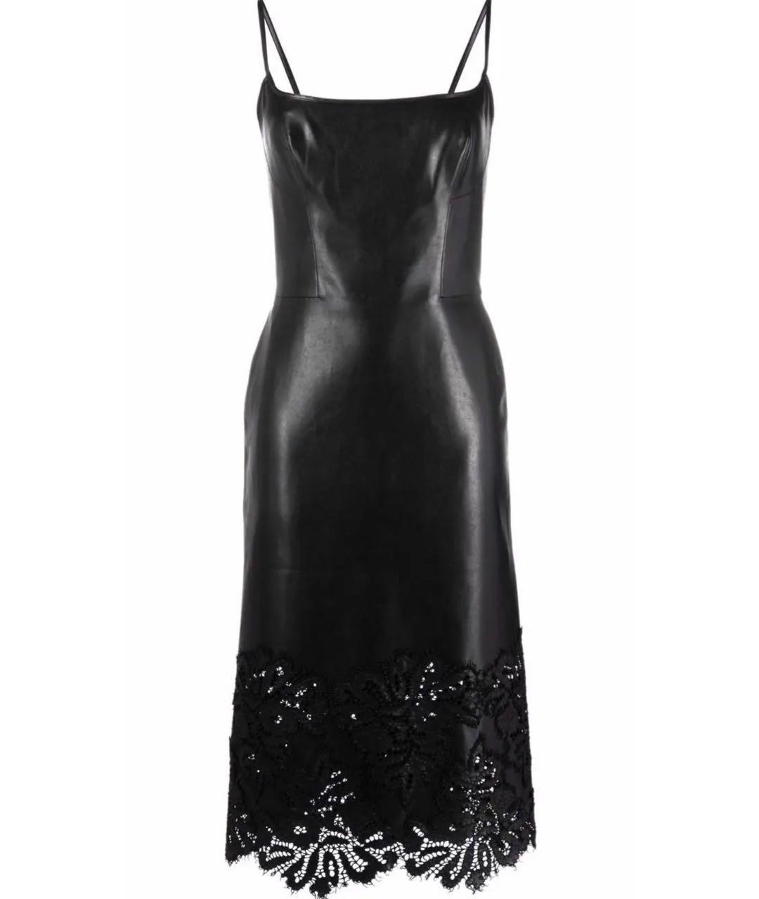 ERMANNO SCERVINO Черное кожаное коктейльное платье, фото 8