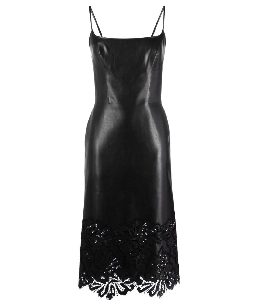 ERMANNO SCERVINO Черное кожаное коктейльное платье, фото 1