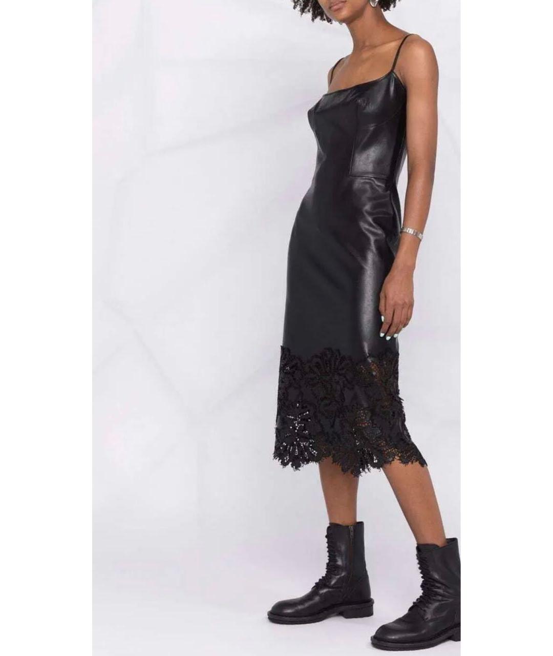 ERMANNO SCERVINO Черное кожаное коктейльное платье, фото 5