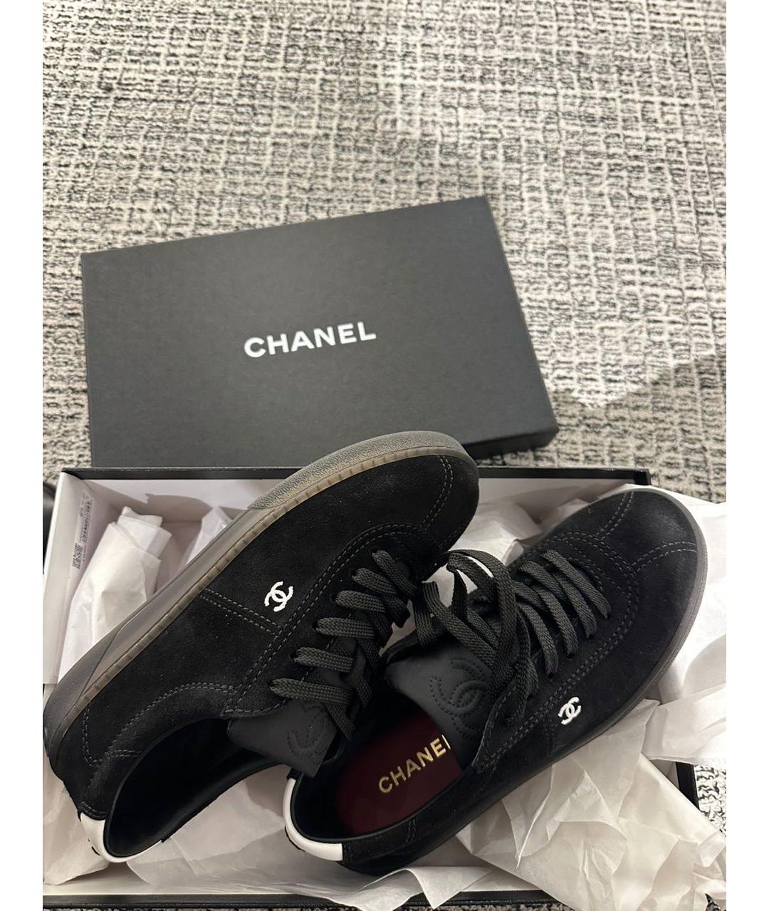 CHANEL Черные замшевые кеды, фото 5