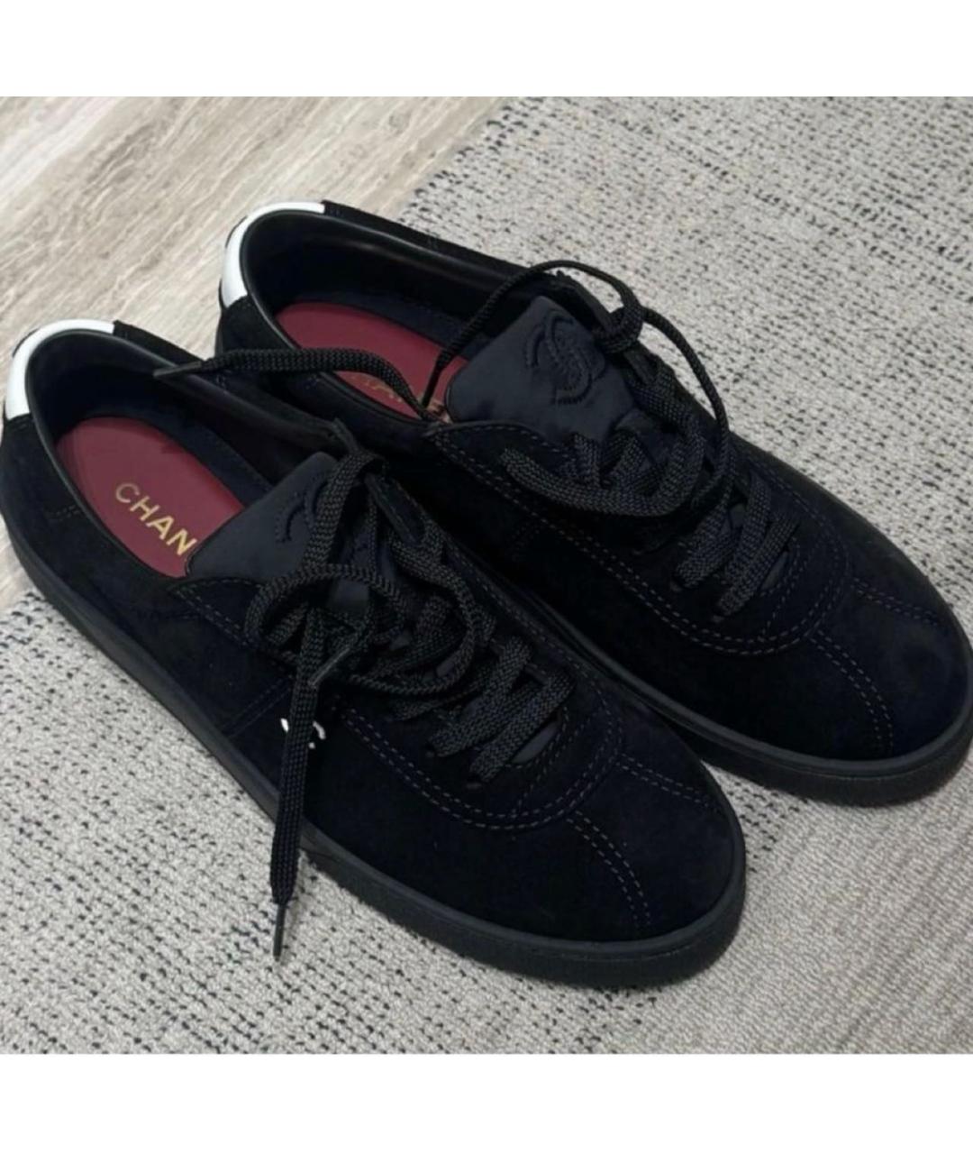 CHANEL Черные замшевые кеды, фото 2