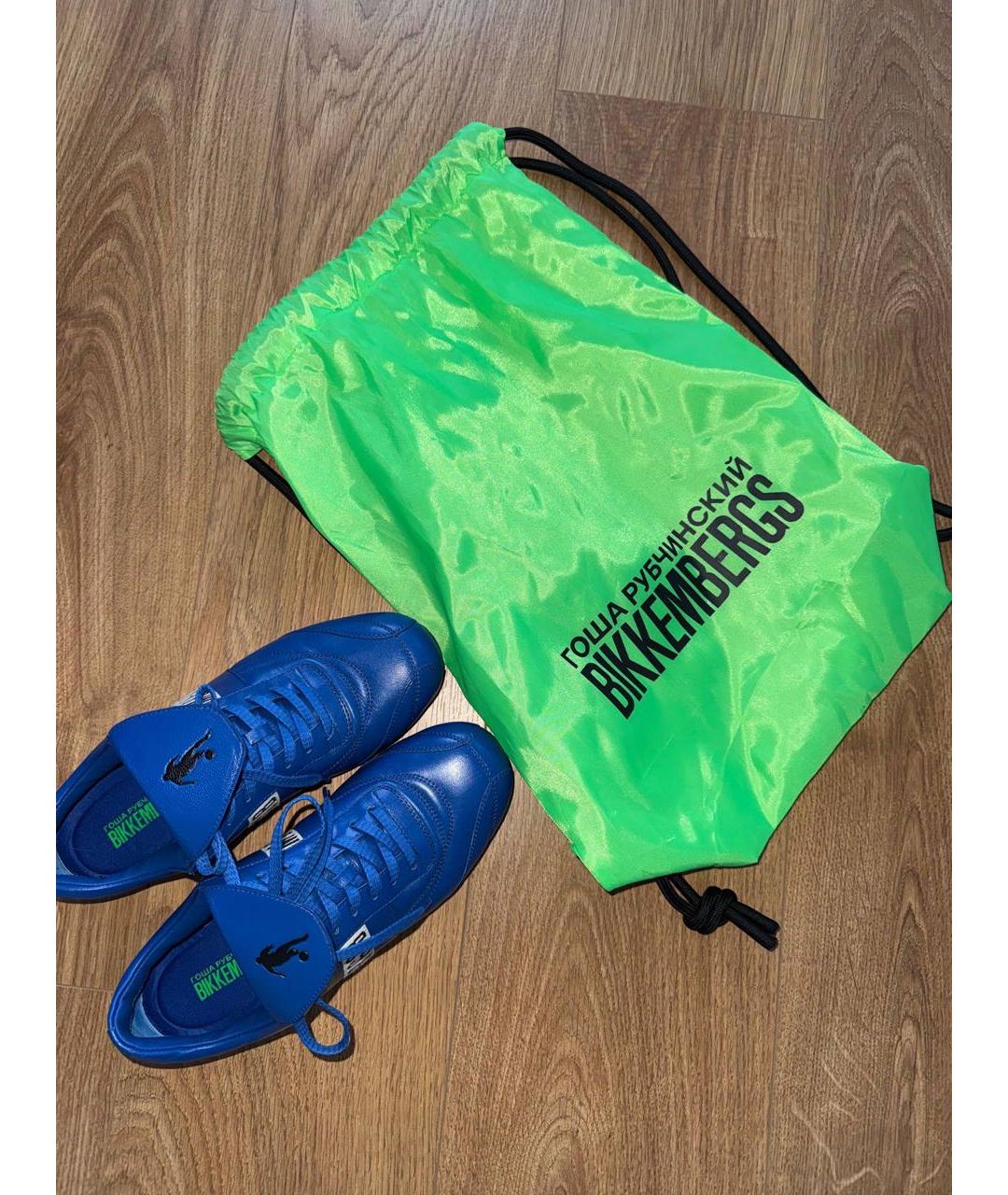 BIKKEMBERGS Синие кожаные кеды, фото 2